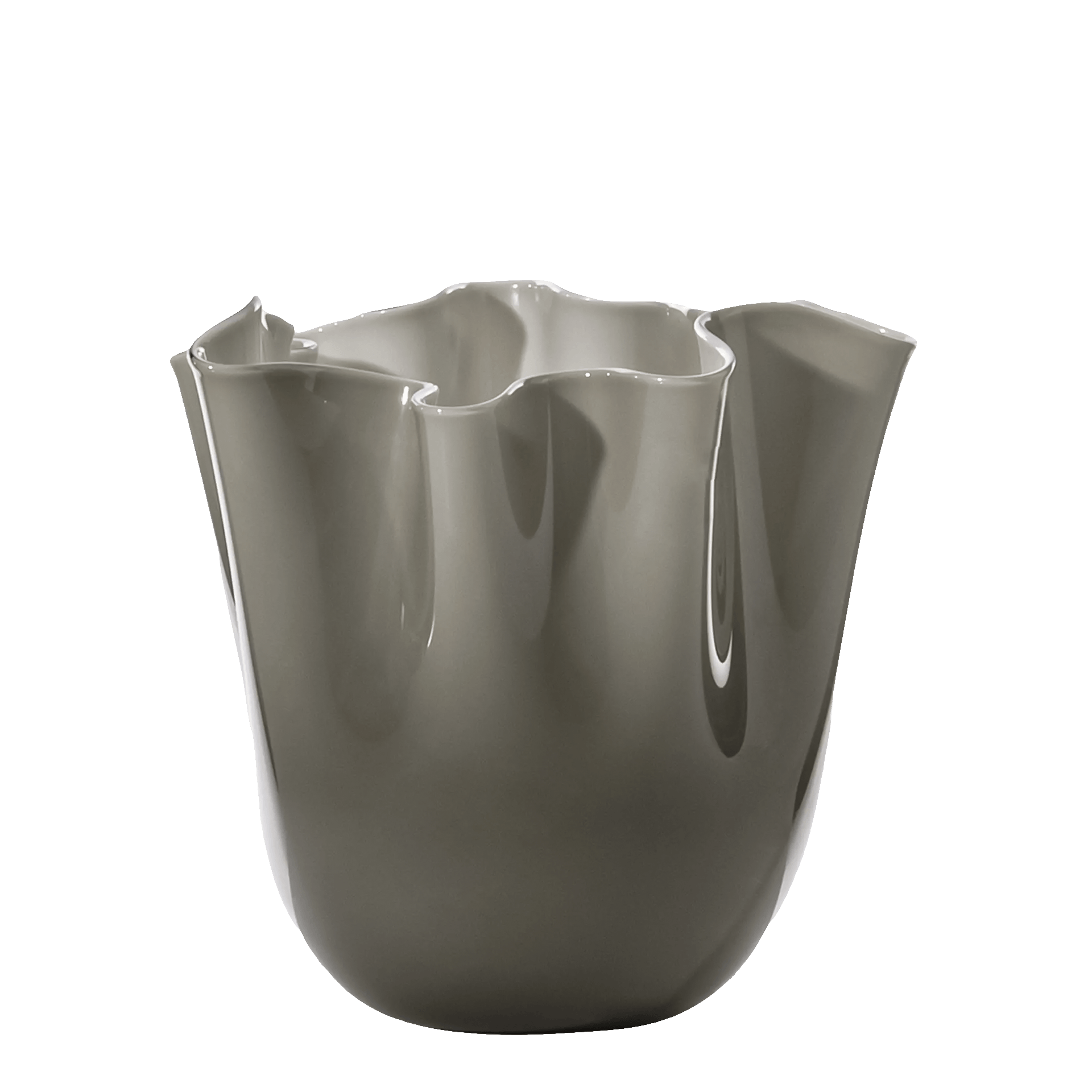 Venini Fazzoletto Vase Grau 24 cm