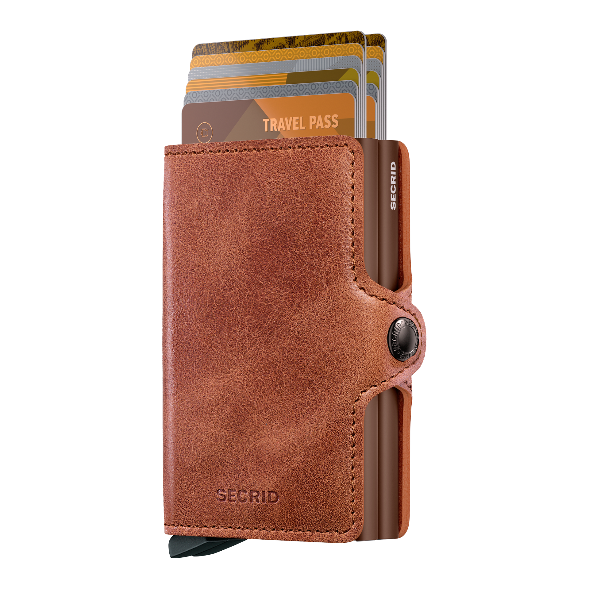 Secrid Twinwallet Vintage Cognac/Braun, Brieftasche, Kartenhülle, Leder, Reisedokumentenhalter, Geldbörse