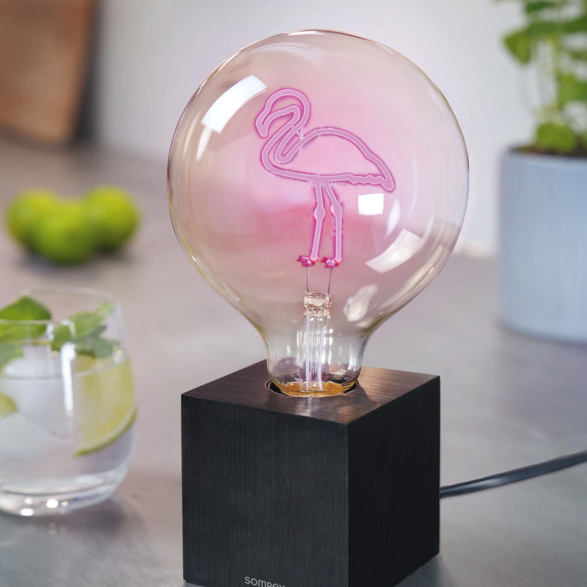 LED decorative bulb flamingo, lampe, nachtlicht, glühbirne, flamingo, pink