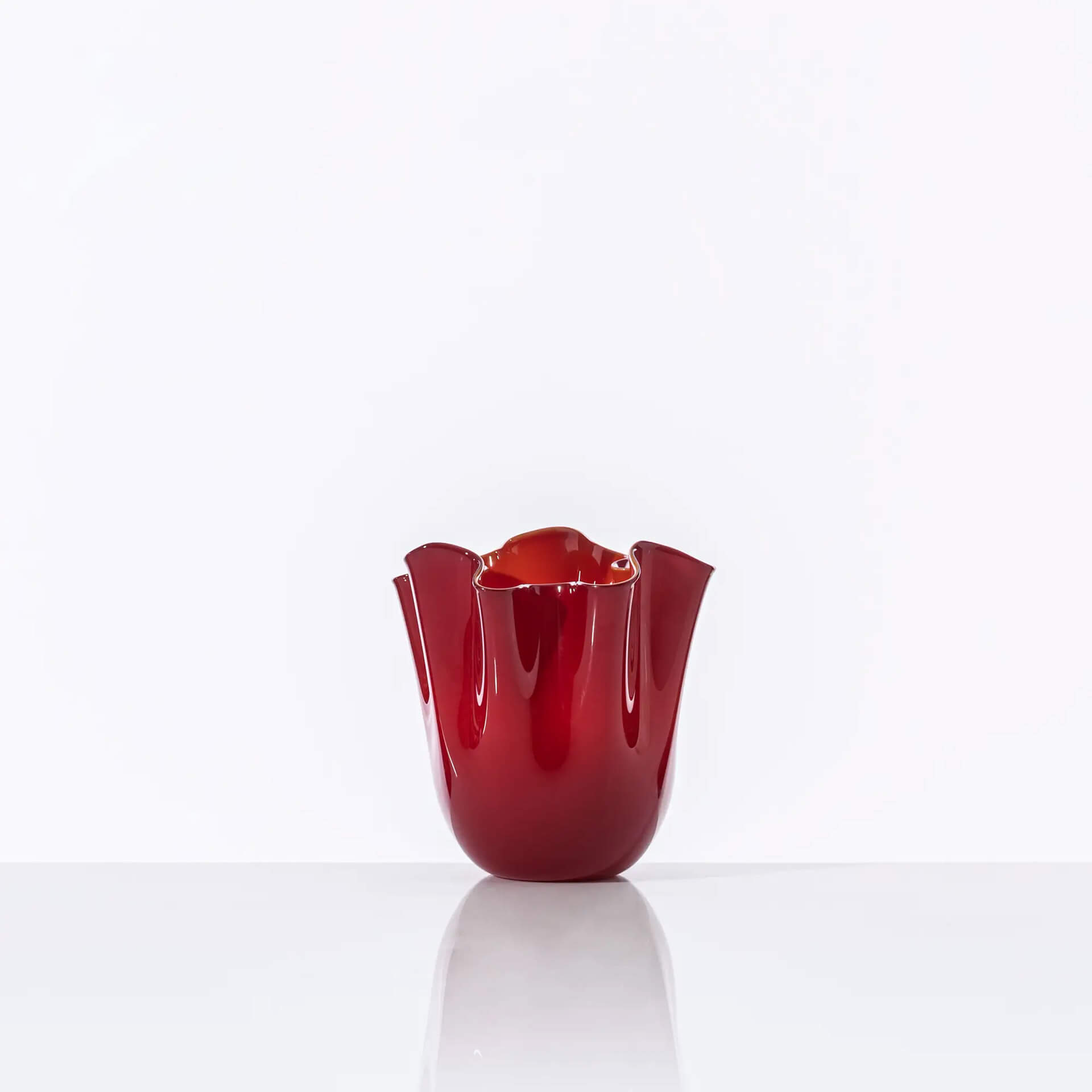 Venini Fazzoletto Vase Rot 13 cm