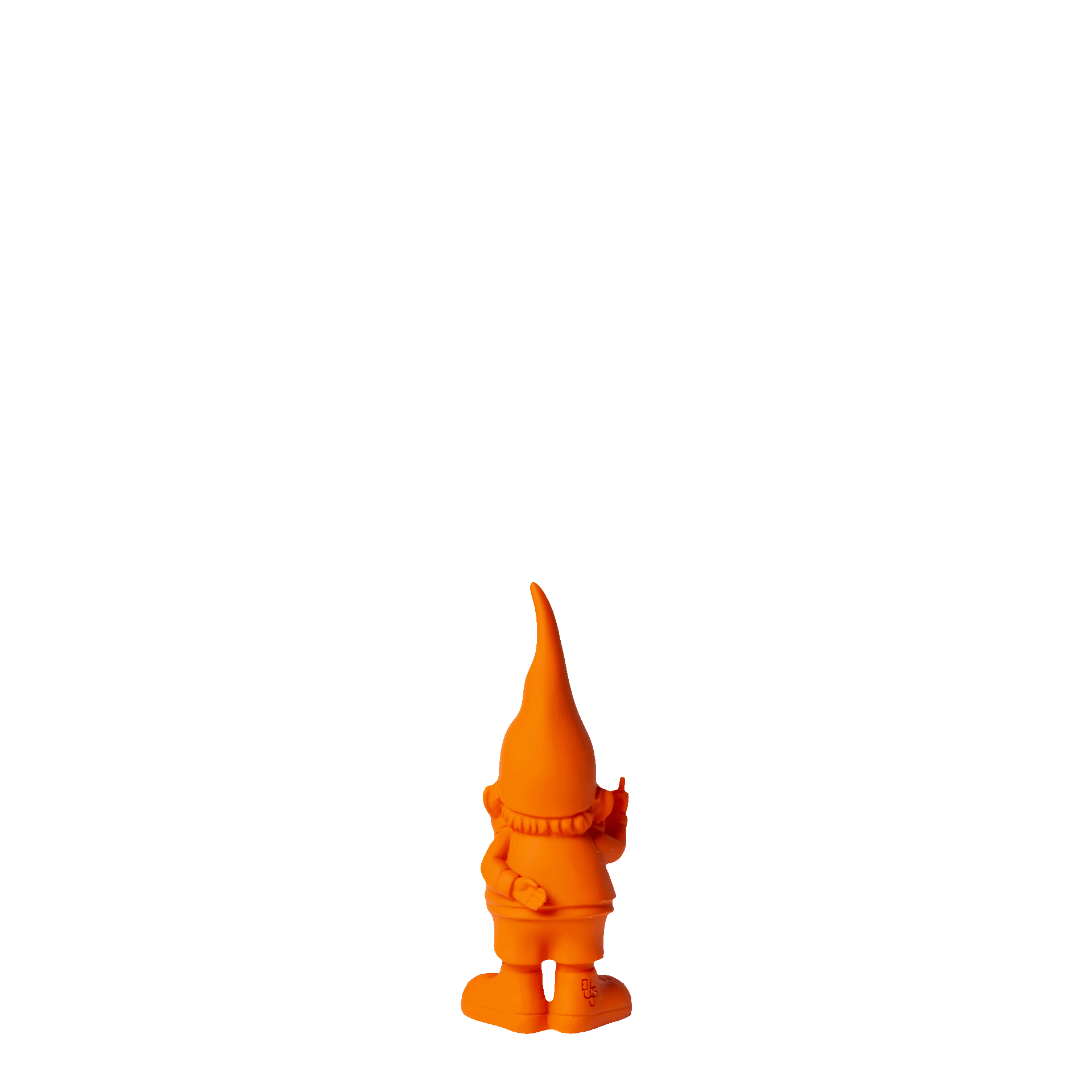 Gnome Bernado orange 12 cm, orange Figur, Gnom-Figur, Miniaturstatue, Plastikspielzeug, abgerundete Basis