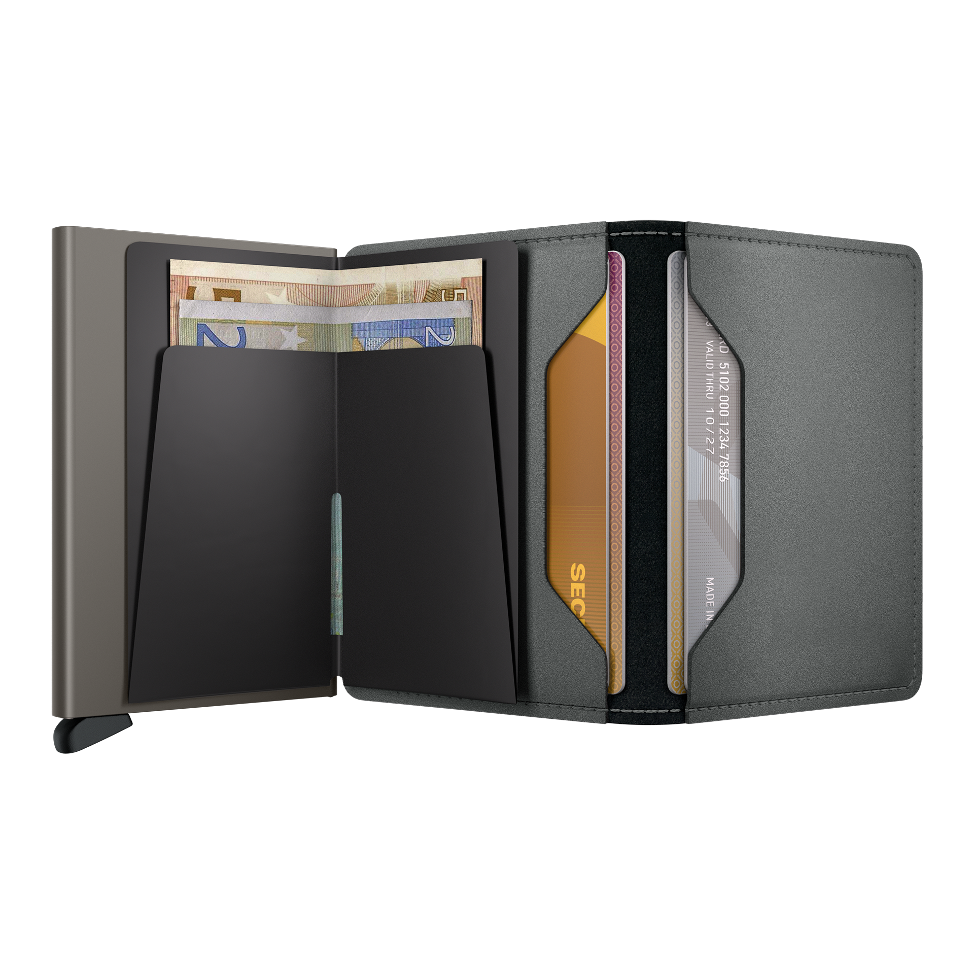 Slimwallet Steel, Geldbörse, Wallet, Brieftasche, Kreditkartenfächer, Geldscheinfach