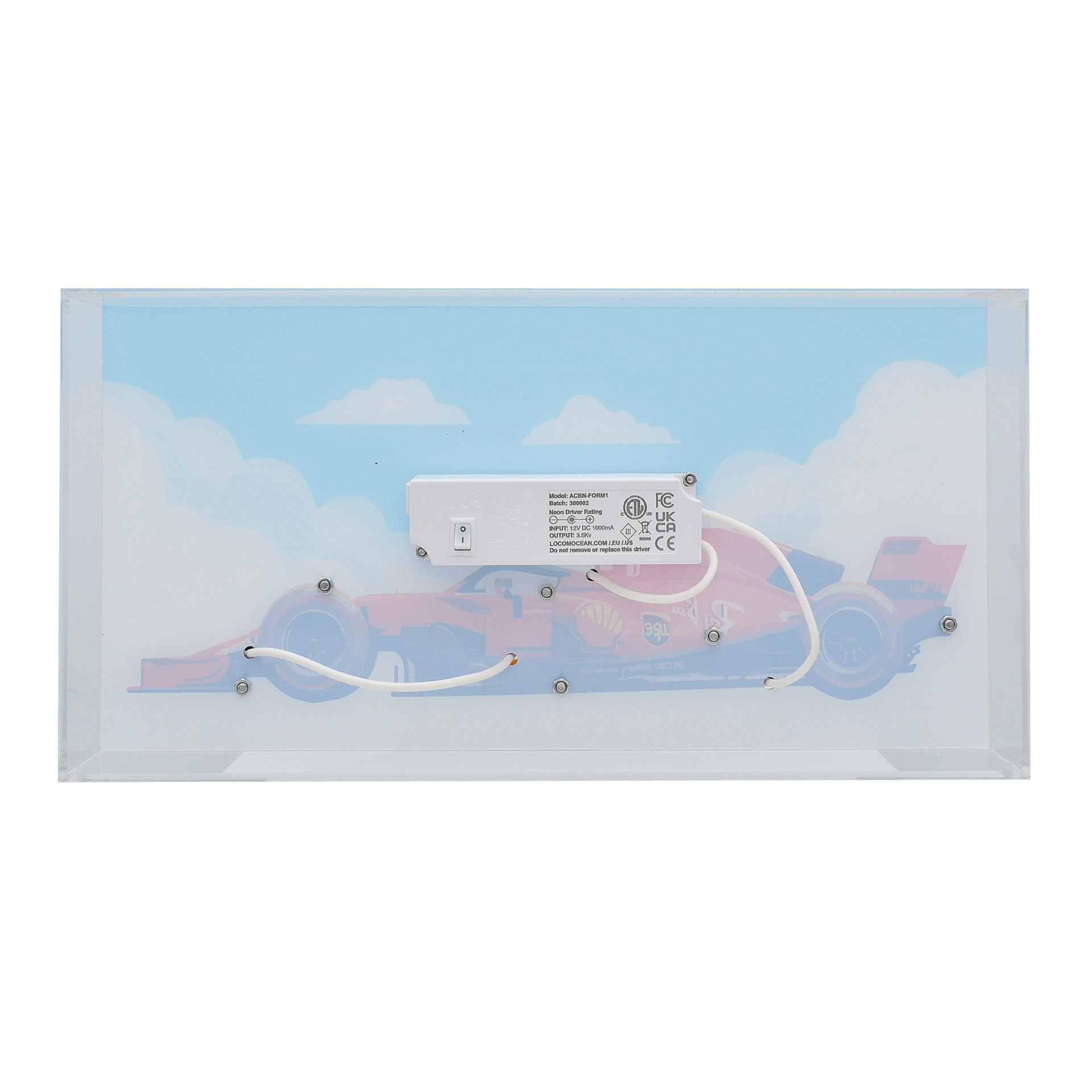 Neonschild Formel1 Rennwagen