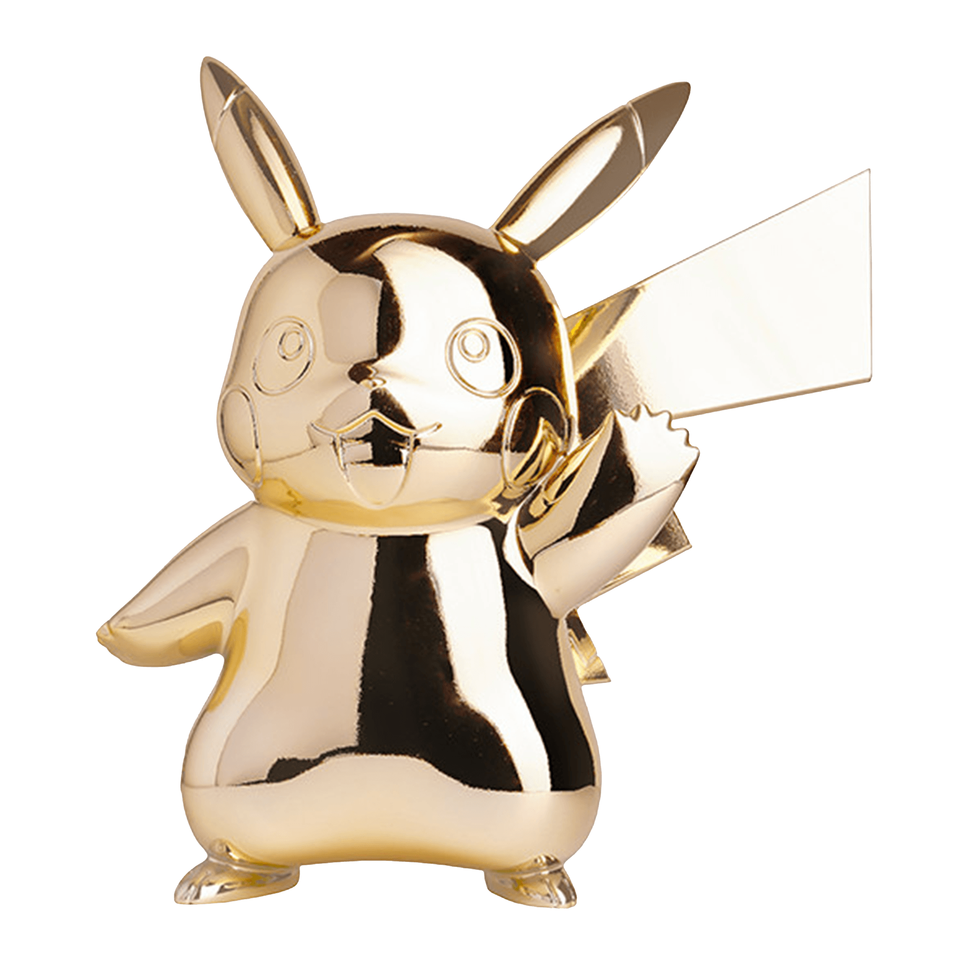 Pikachu anniversary edition gold 30 cm, Gold, Gold rabbit, Desk ornament, Figurine, Bunny with wings