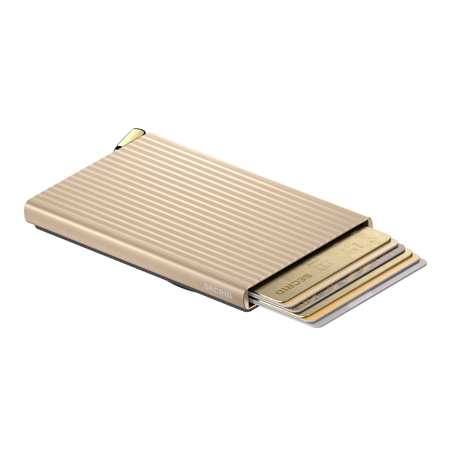 Cardprotector+ Cashmere, Geldbörse, Geldbeutel, Kreditkartenfach, Rippenstruktur, Goldfarbe