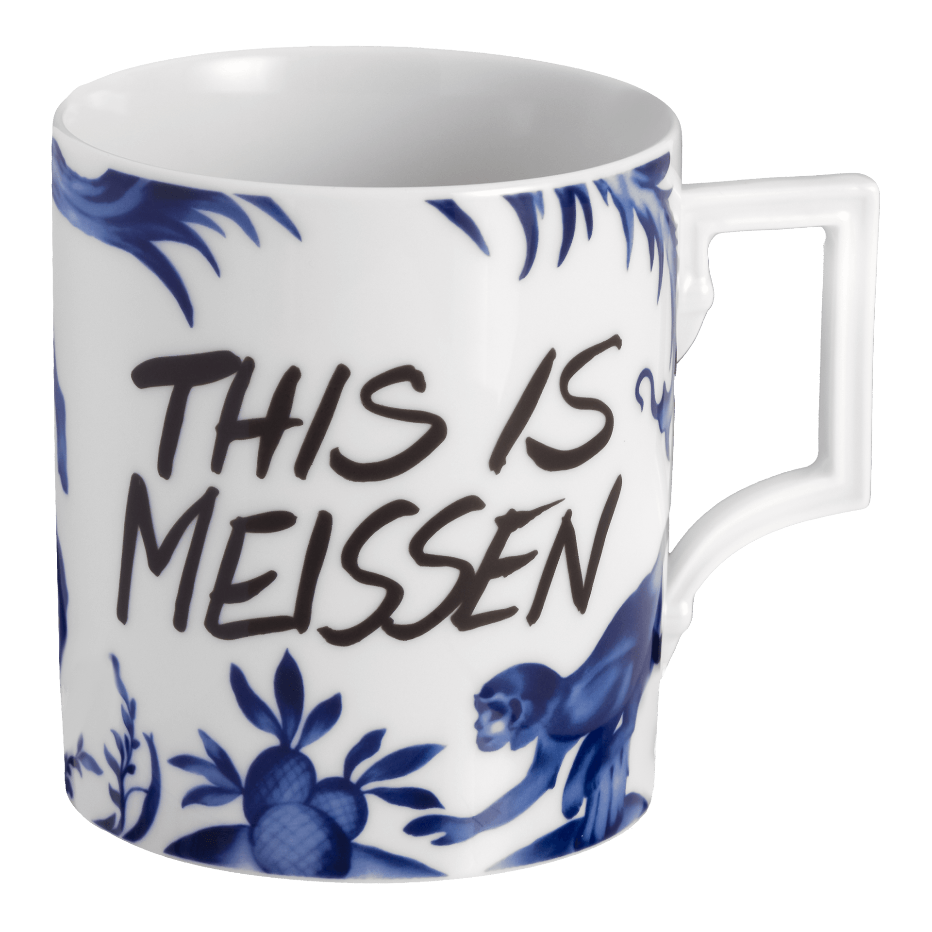 Meissen Henkelbecher Affe & Faultier
