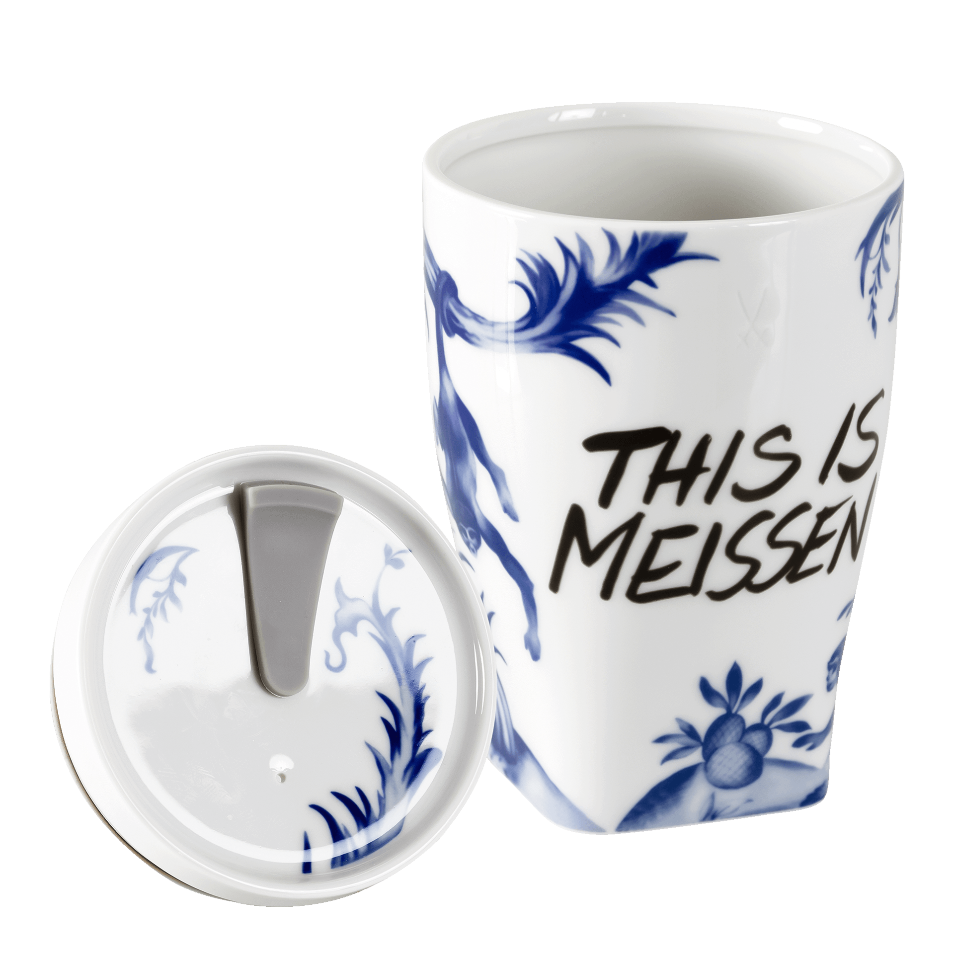 Meissen To-Go Becher Affe & Faultier