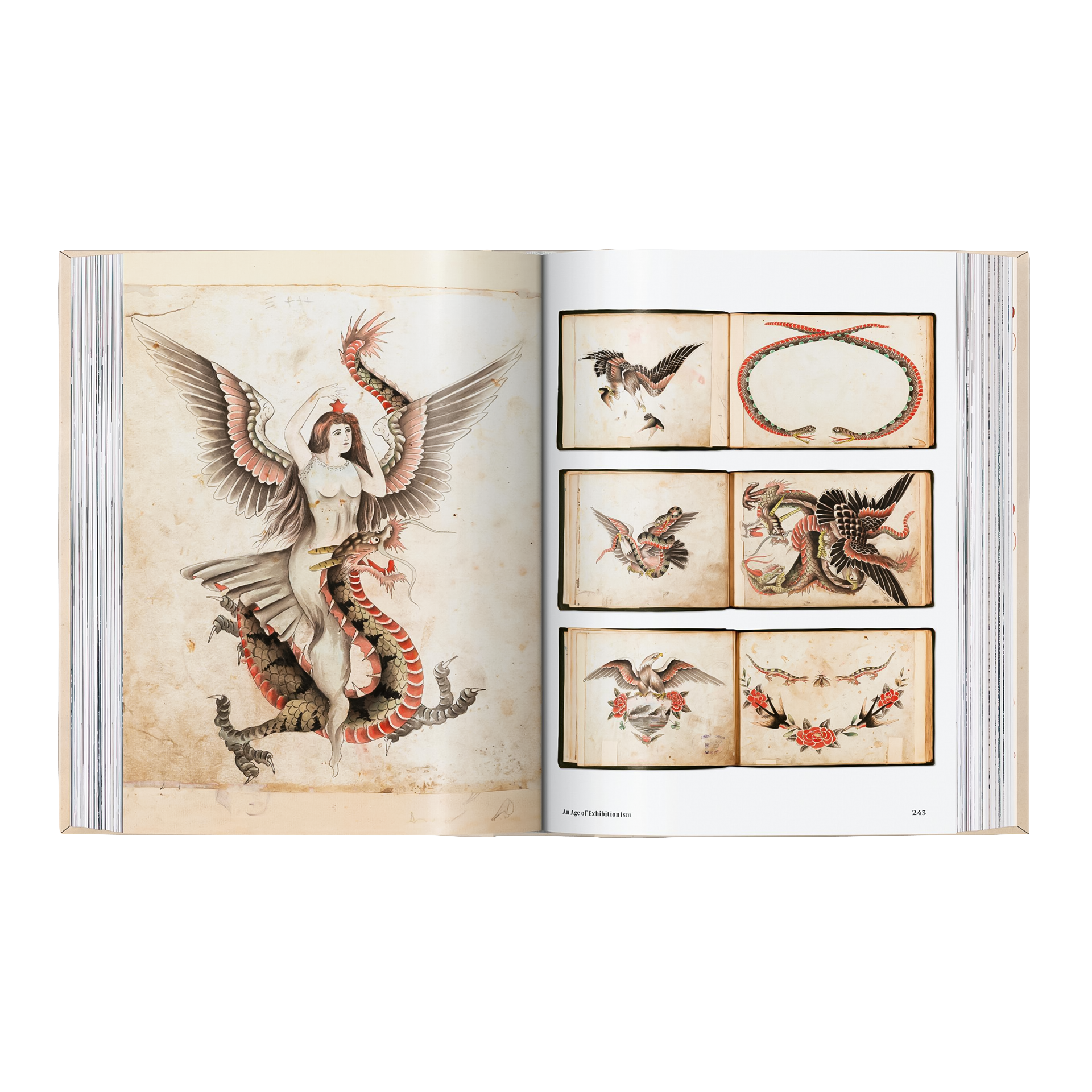 Coffee Table Book TATTOO. Henk Schiffmacher’s Private Collection, tattoo, drache, mythisch, illustration, buchseiten