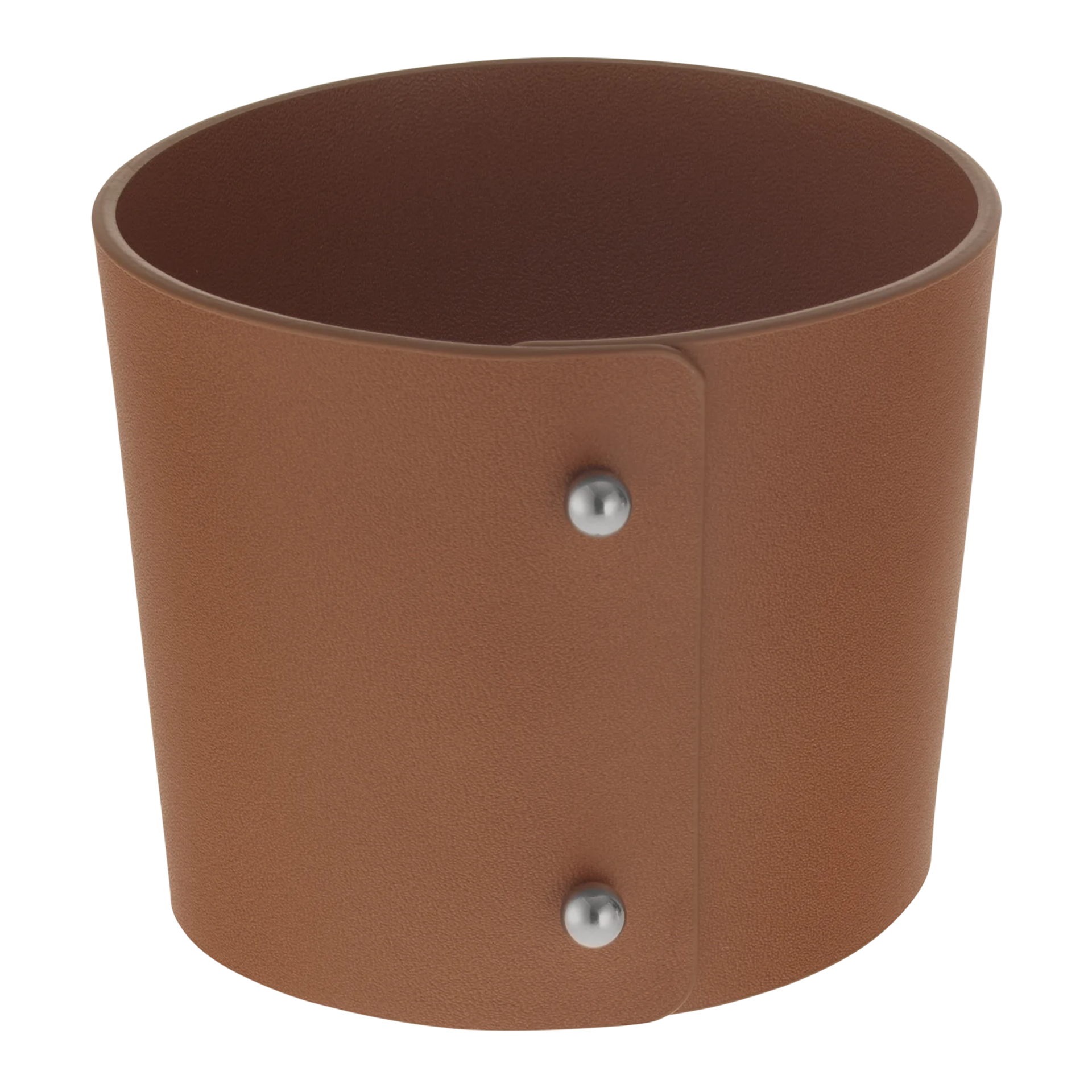 Leather cuff cognac, leder, korb, box, hülse, décor