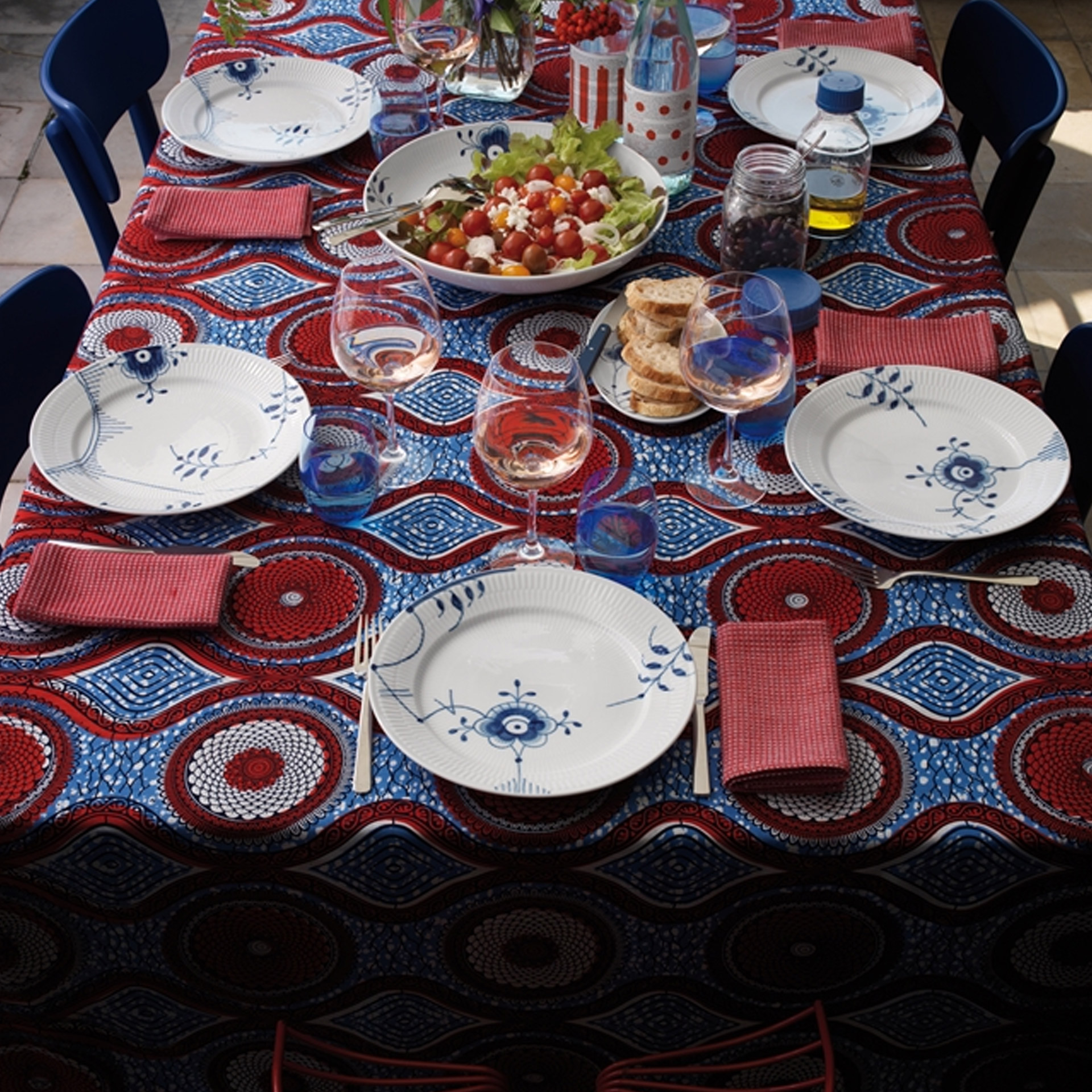 Royal Copenhagen Speiseteller Mega Gerippt Blau 27 cm Dekor 6