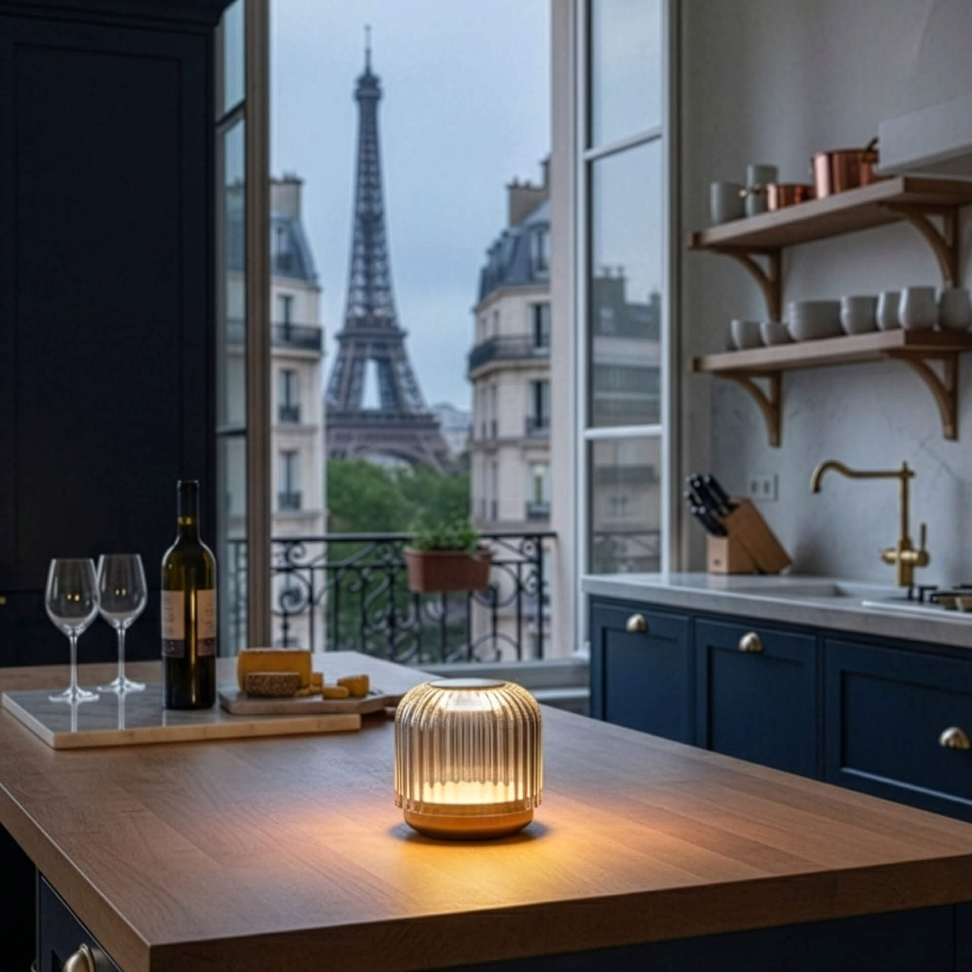 ELLE DECORATION LED-Tischlampe GRENELLE gold
