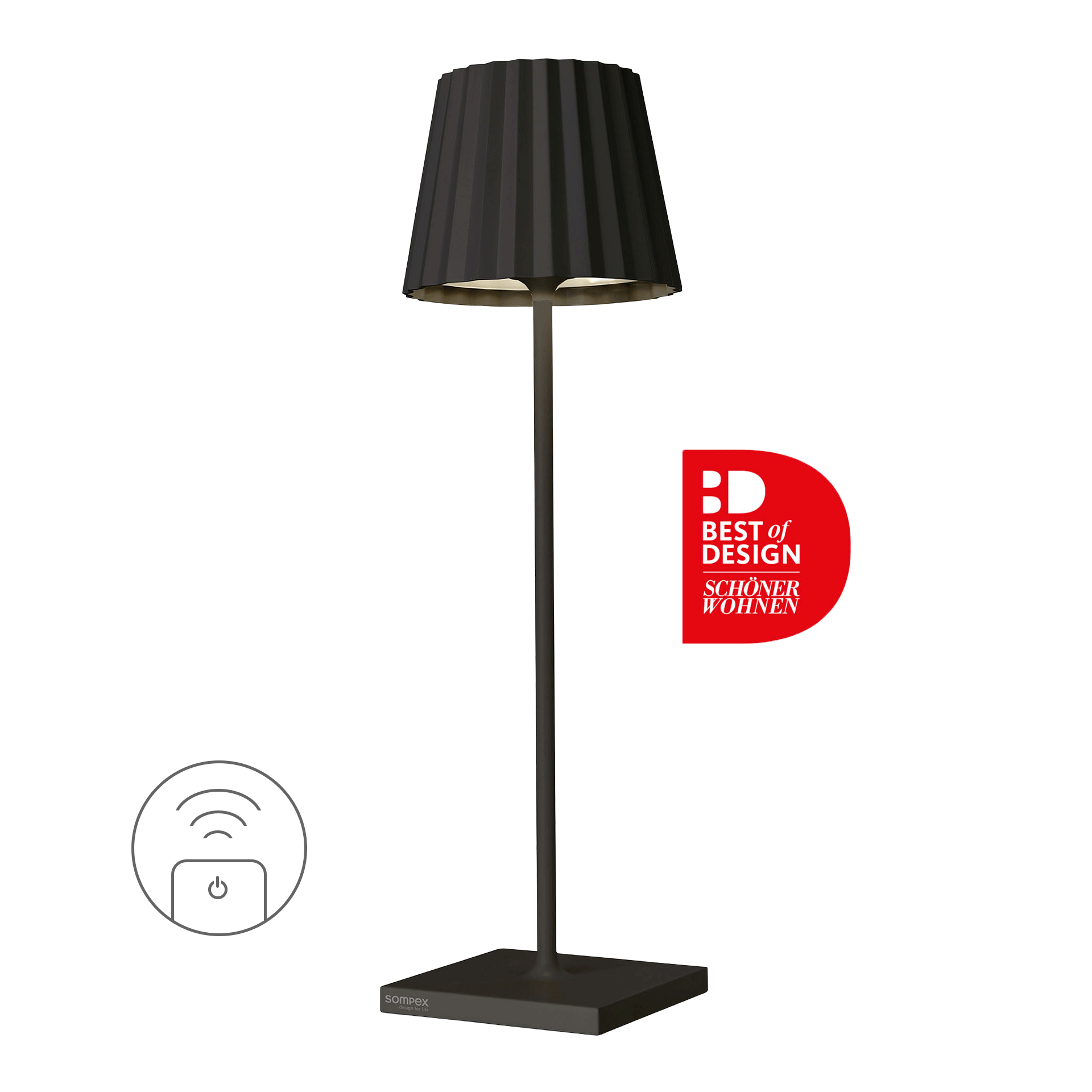 Rechargeable LED table lamp dimmable black