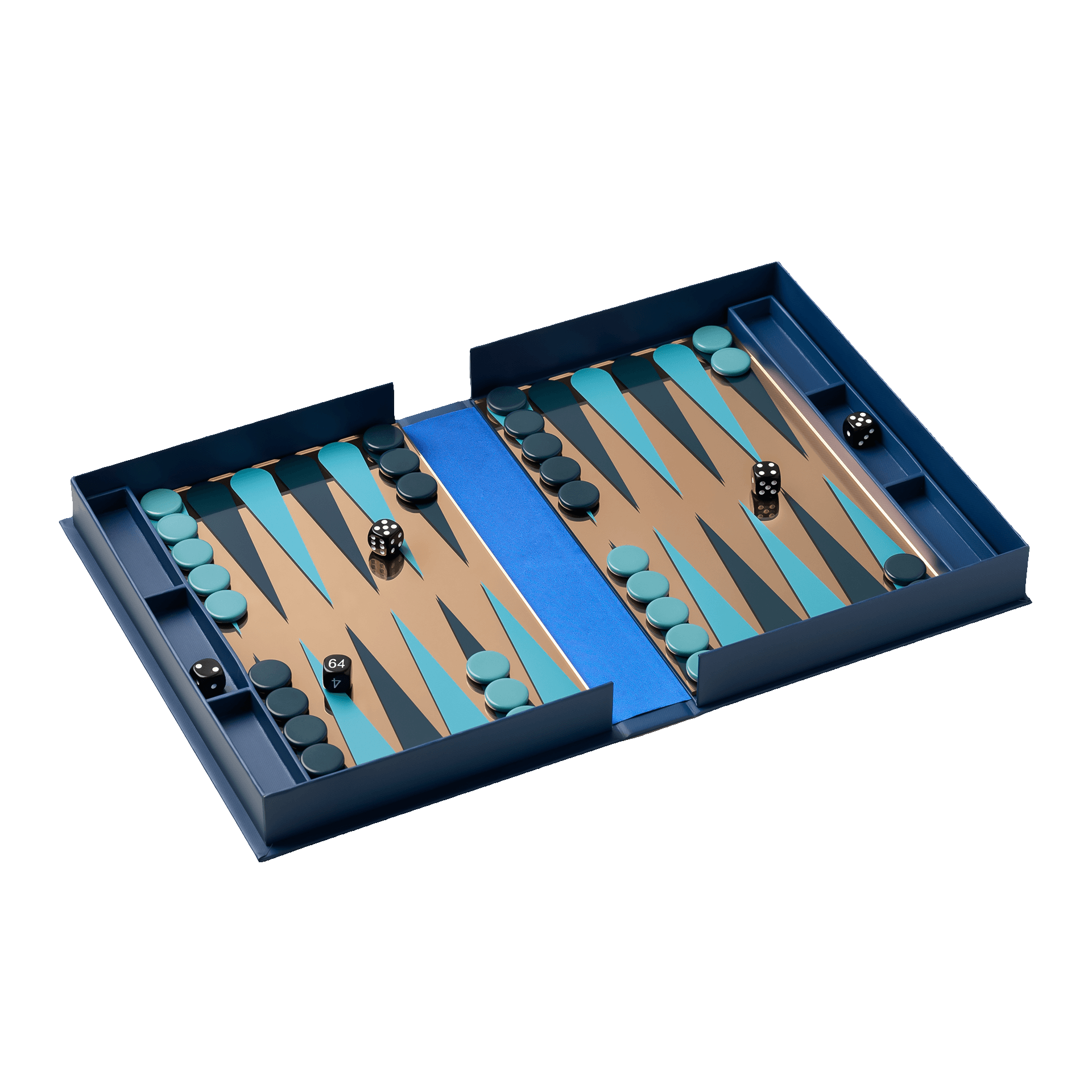 PRINTWORKS Classic Backgammon Mirror Dunkelblau