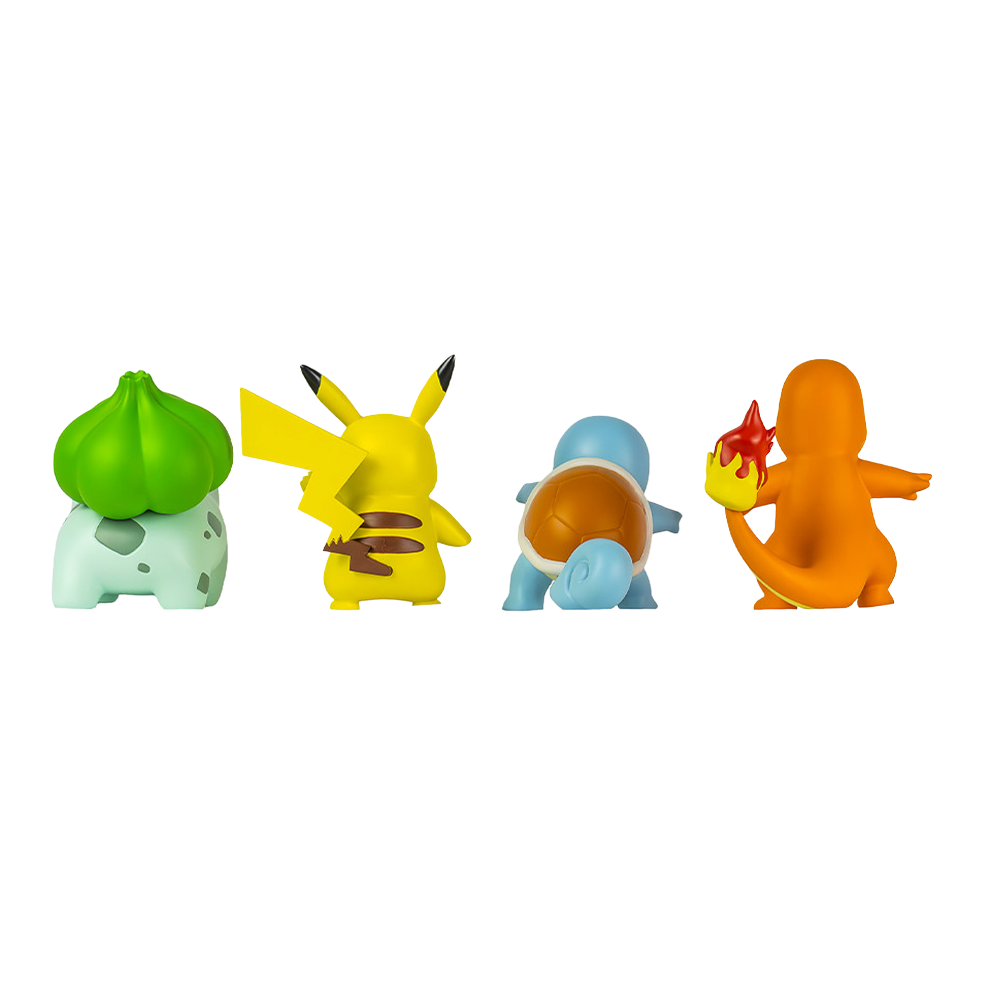 Pokémon Set, pokemon figuren, miniaturen, grüne schale, gelbes pikachu, blauer schildkröte, orange dino, drachenfigur