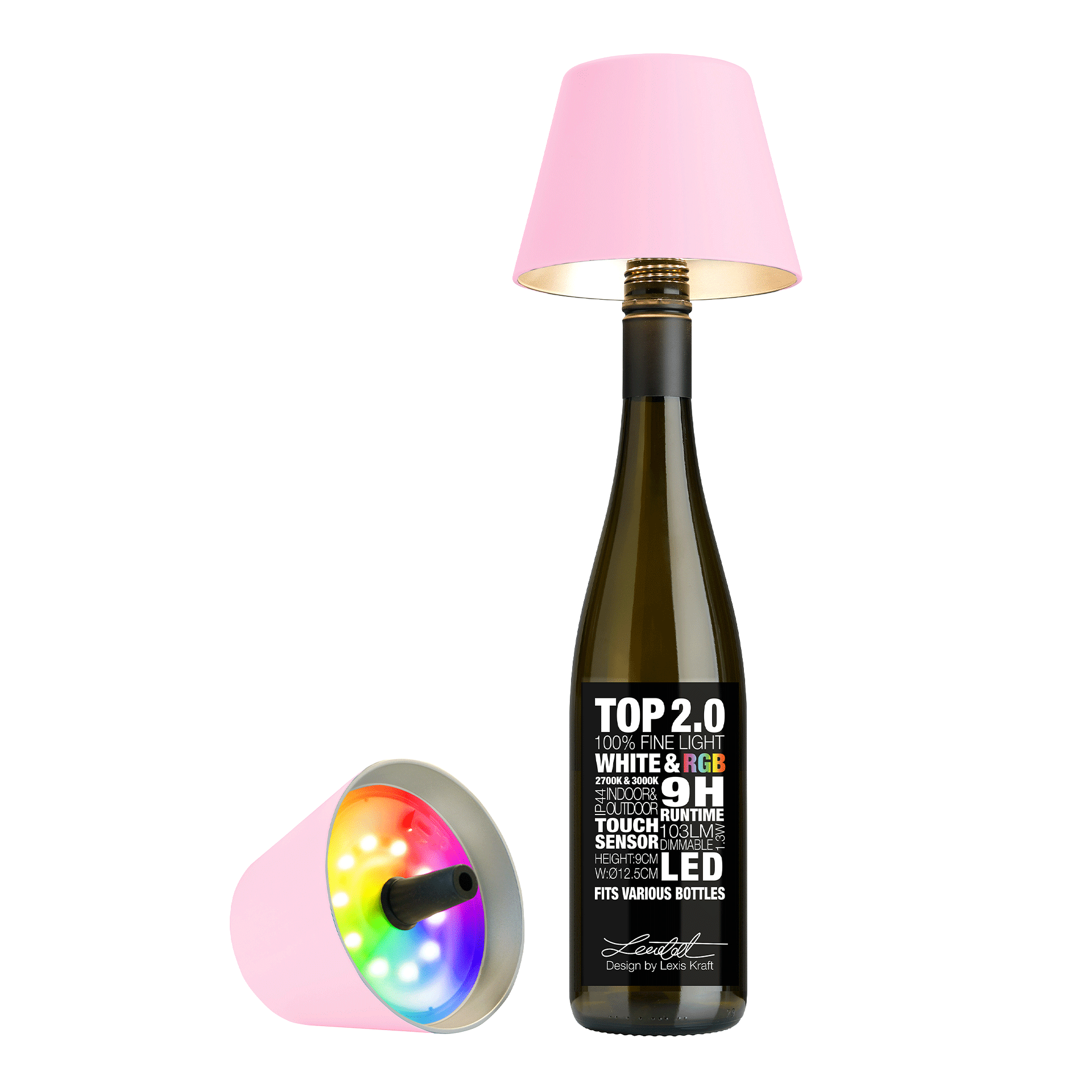 LED Bottle Light Dimmable Pink