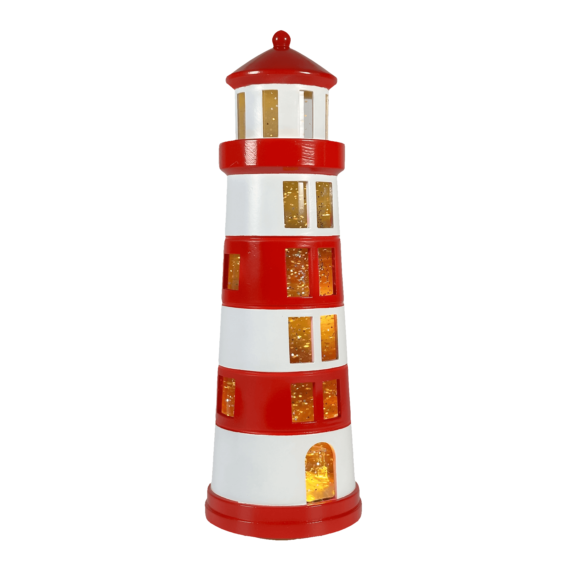 Sompex GLAMOR LIGHTHOUSE LED Dekolame Leuchtturm rot-weiß