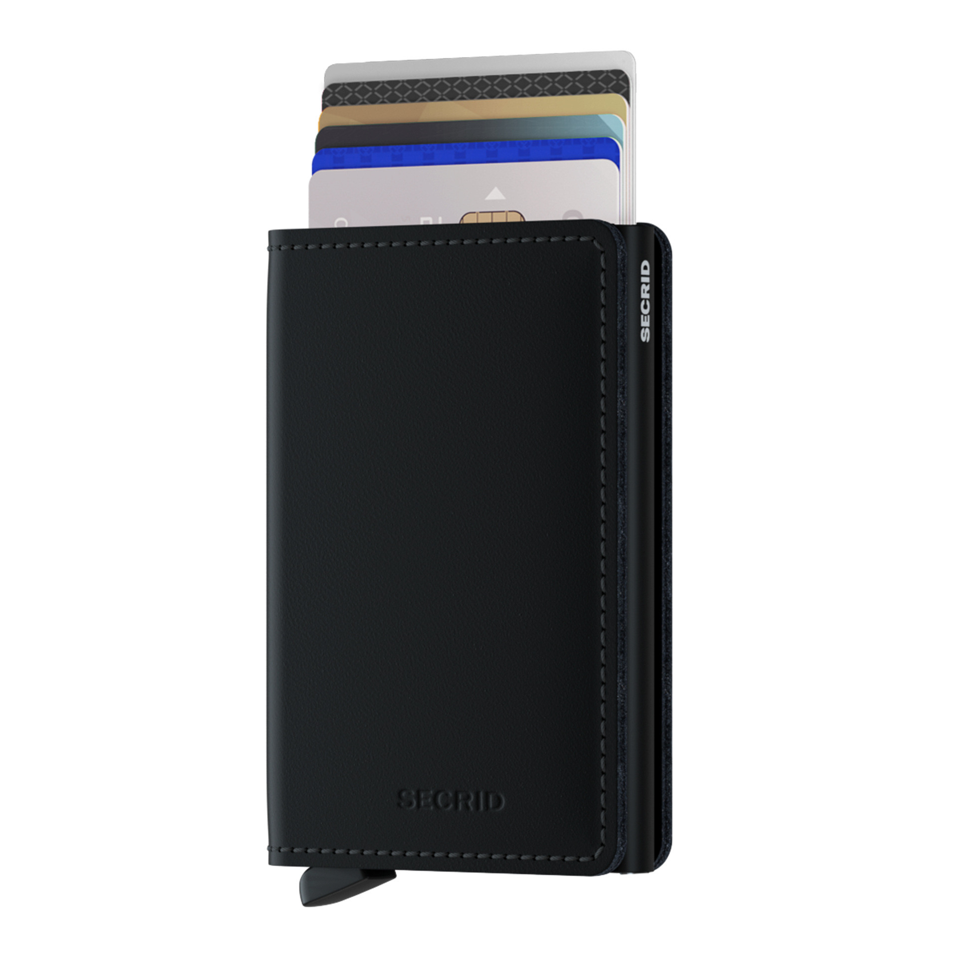Slimwallet Black, Kartenhülle, Brieftasche, Wallet, Kreditkartenfächer, Schwarz