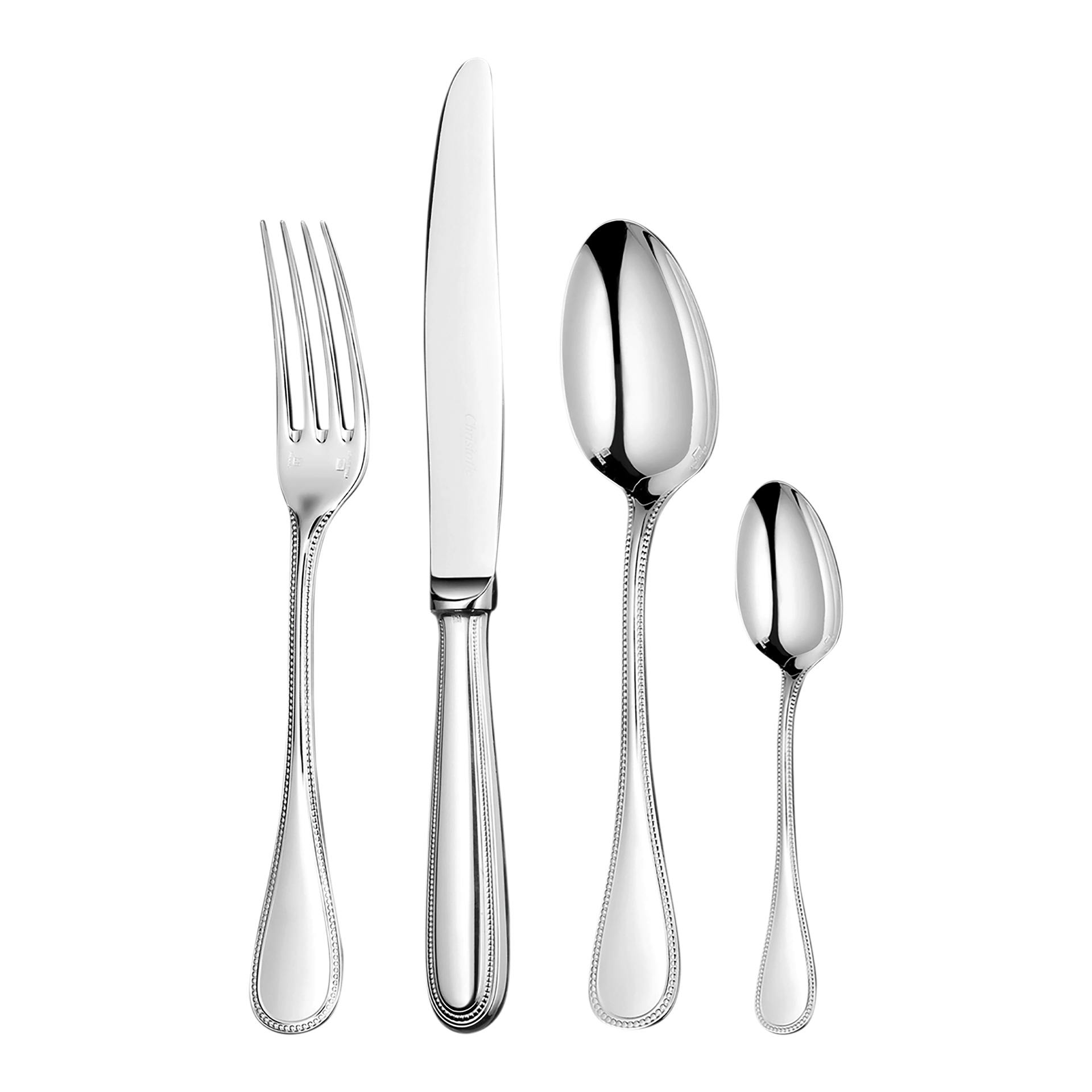 Cutlery Set 24-piece stainless steel, Gabel, Messer, Löffel, Besteckset, Chrom