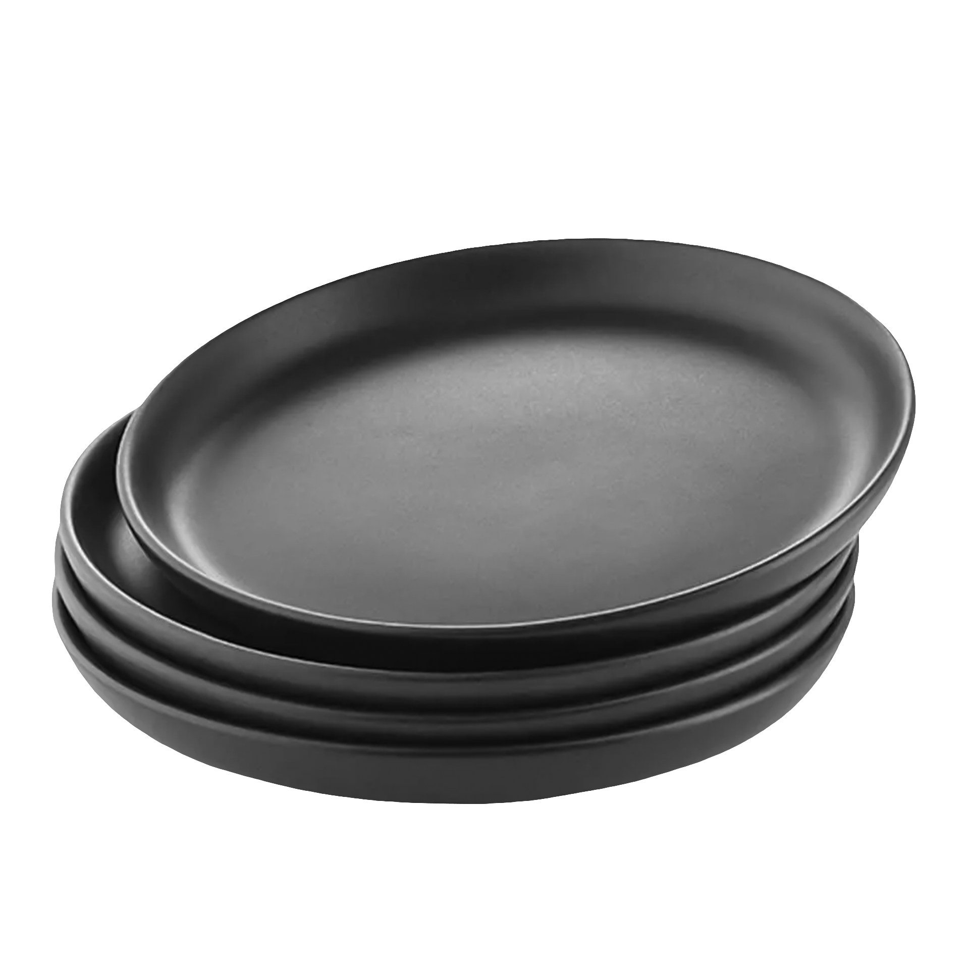 Plate Black 21 cm Set of 4