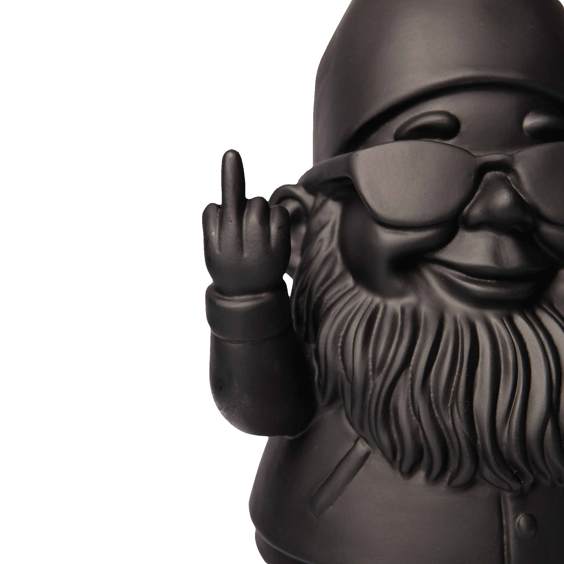 Gnome Bernado black 29 cm, Schwarz, Gnom, Figur, Handzeichen, Gartenfigur