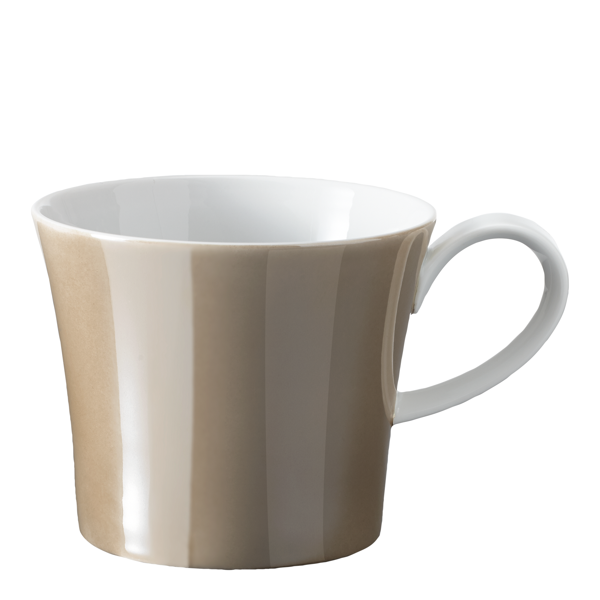 Breakfast Cup Wannsee 0.30 l, Becher, Kaffeemug, Keramik, Streifen, Beige