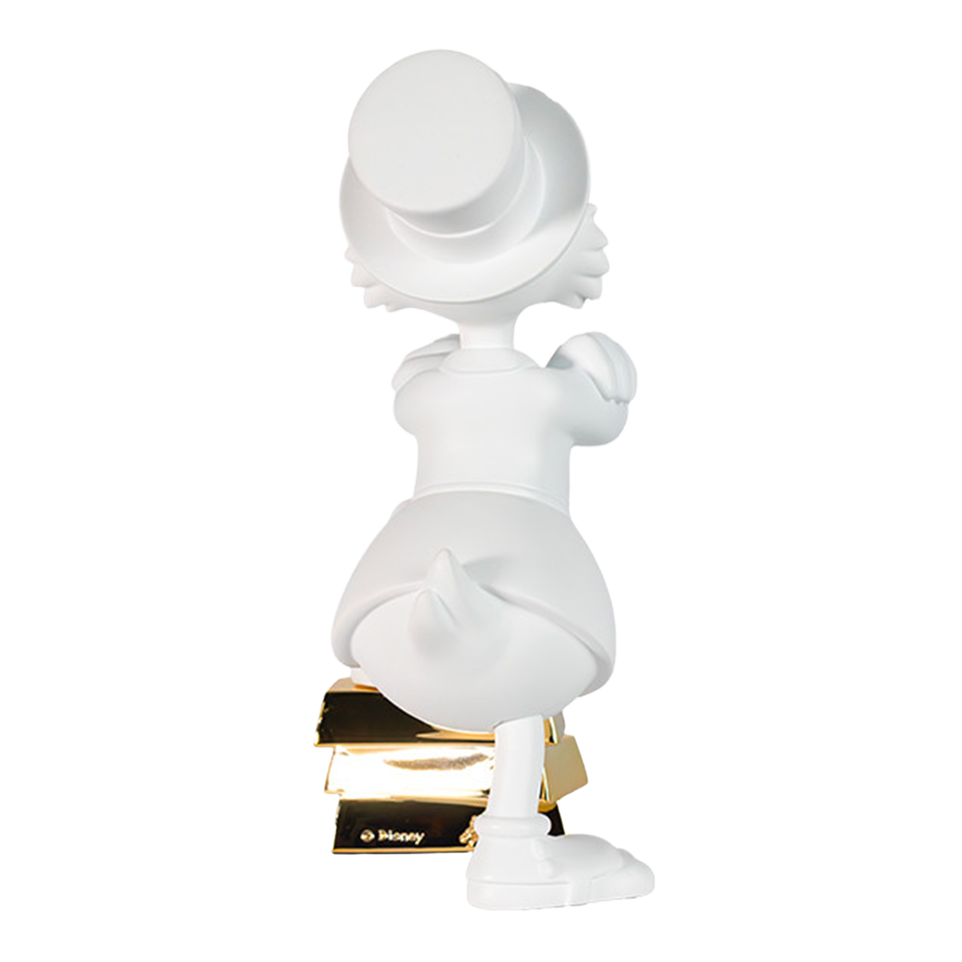 Uncle Scrooge with ignots white & gold 30 cm, Figur, Skulptur, Weiße Figur, Disney Figur, Kunstfigur