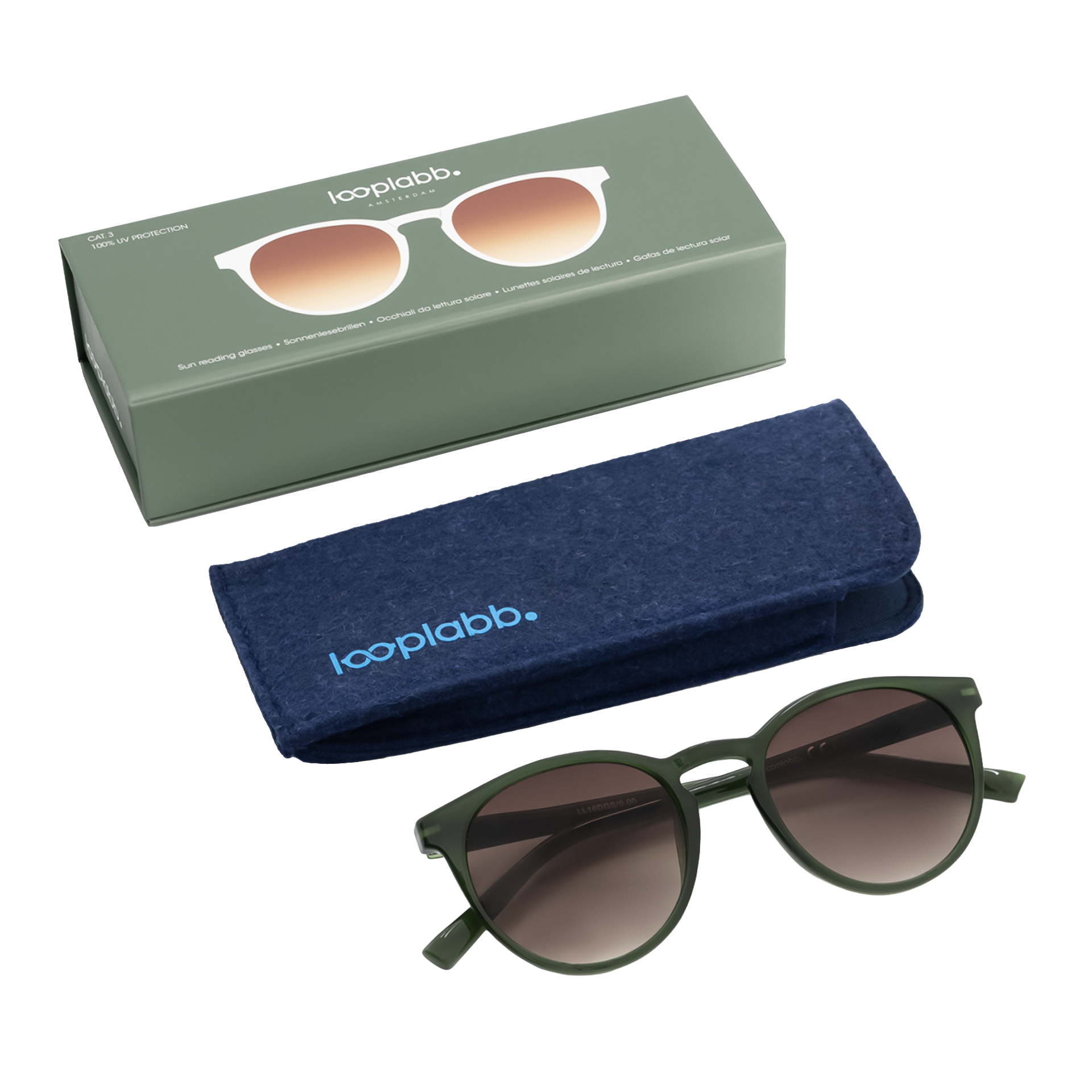 Looplabb Sonnenbrille PAPILLON SUN Dunkelgrün
