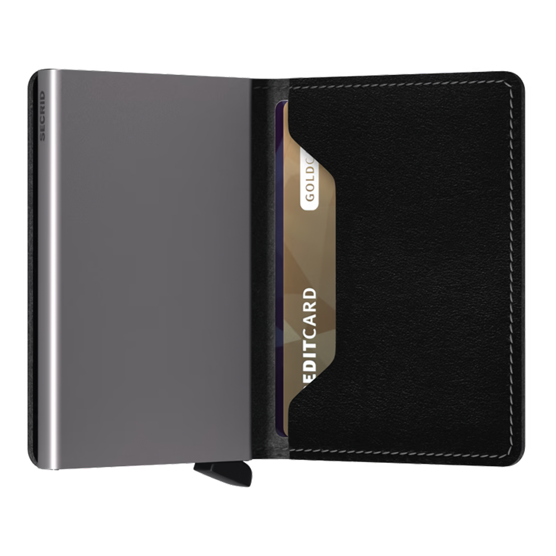 Secrid Slimwallet Original Schwarz, Geldbörse, Wallet, Kartenfach, Leder, Schwarz