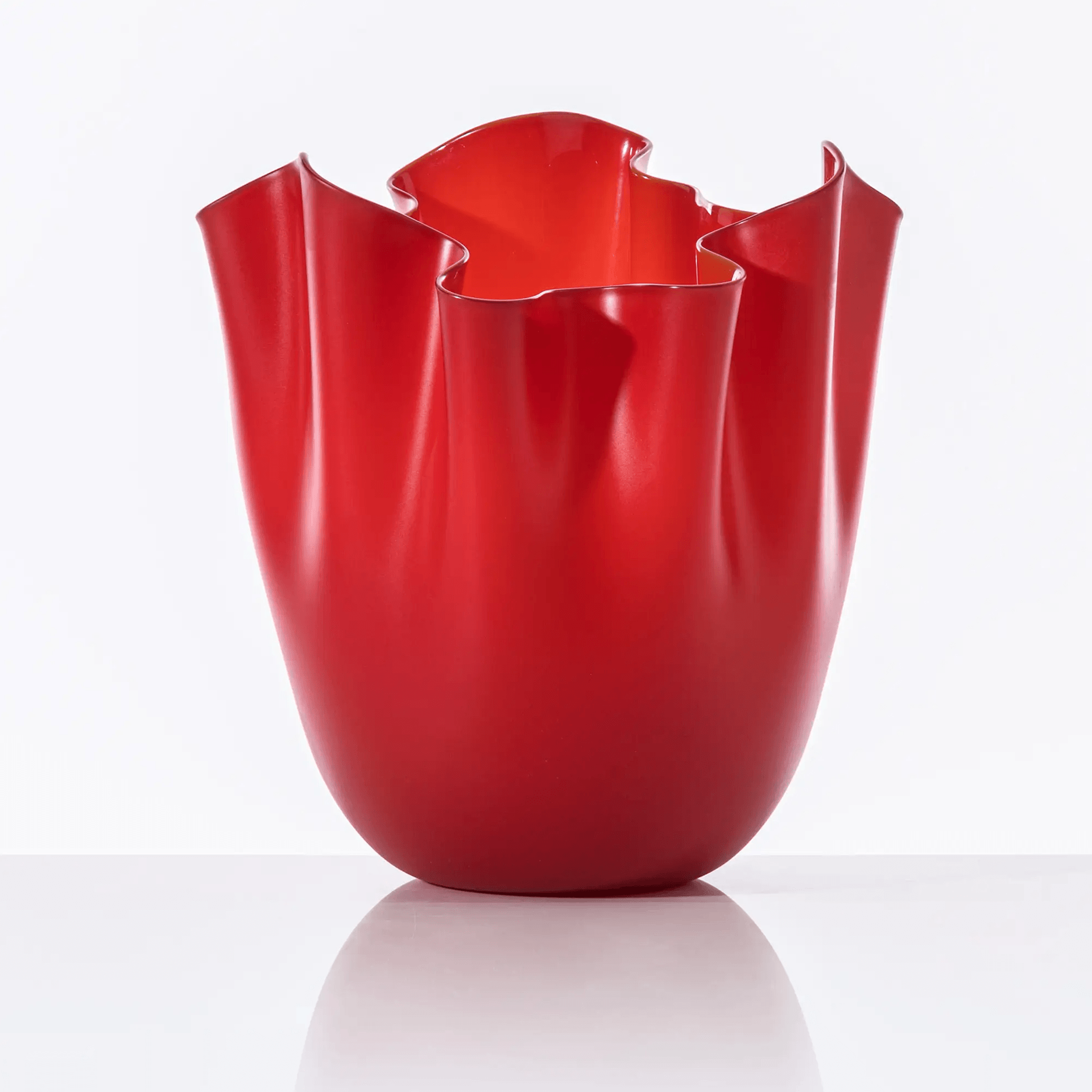 Venini Fazzoletto Vase Rot 24 cm