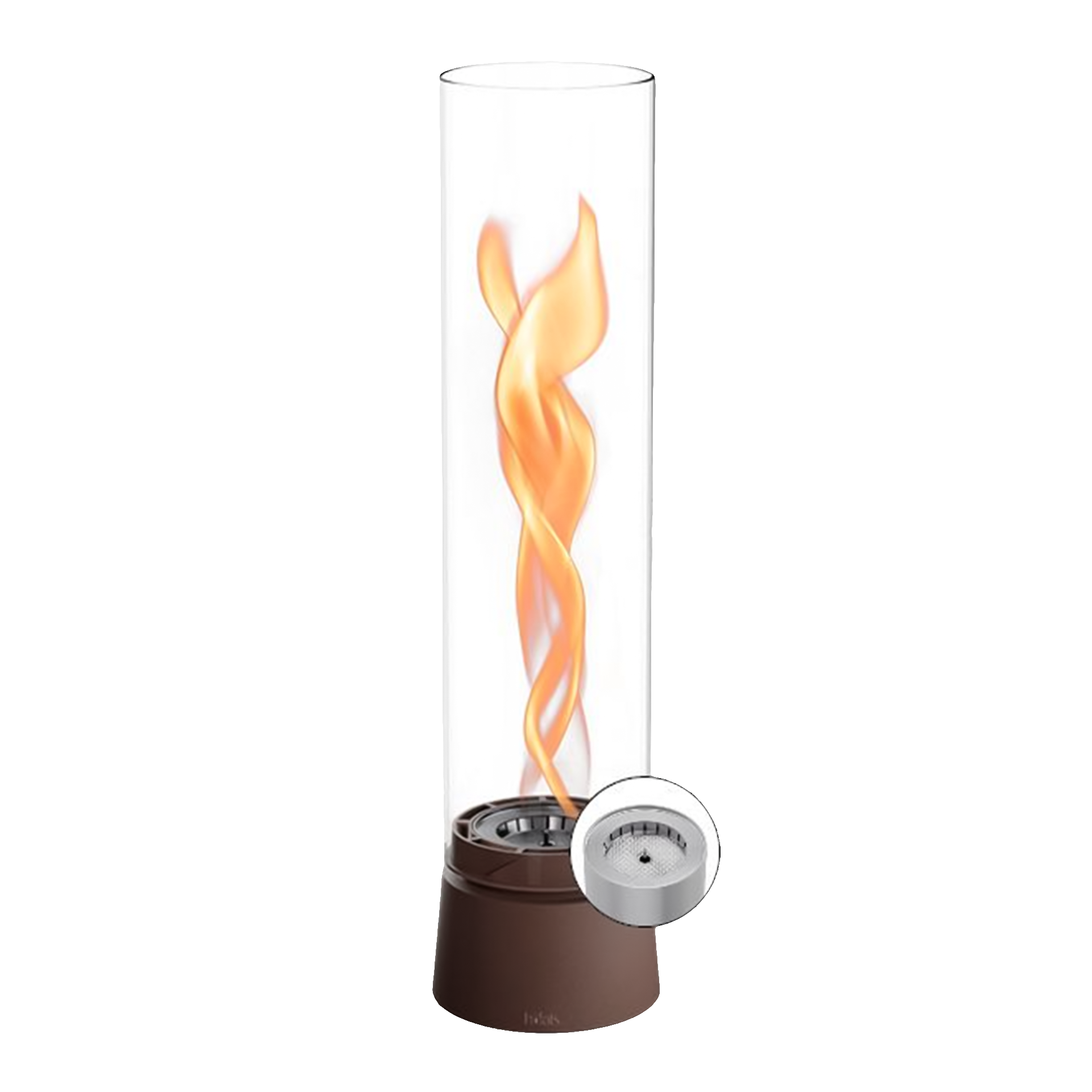 Tabletop Fireplace 1200 Rust-brown, Gas-Lampe, Flammenlampe, Elektrische Lampe, LED/Flammen-Look, Tischlampe