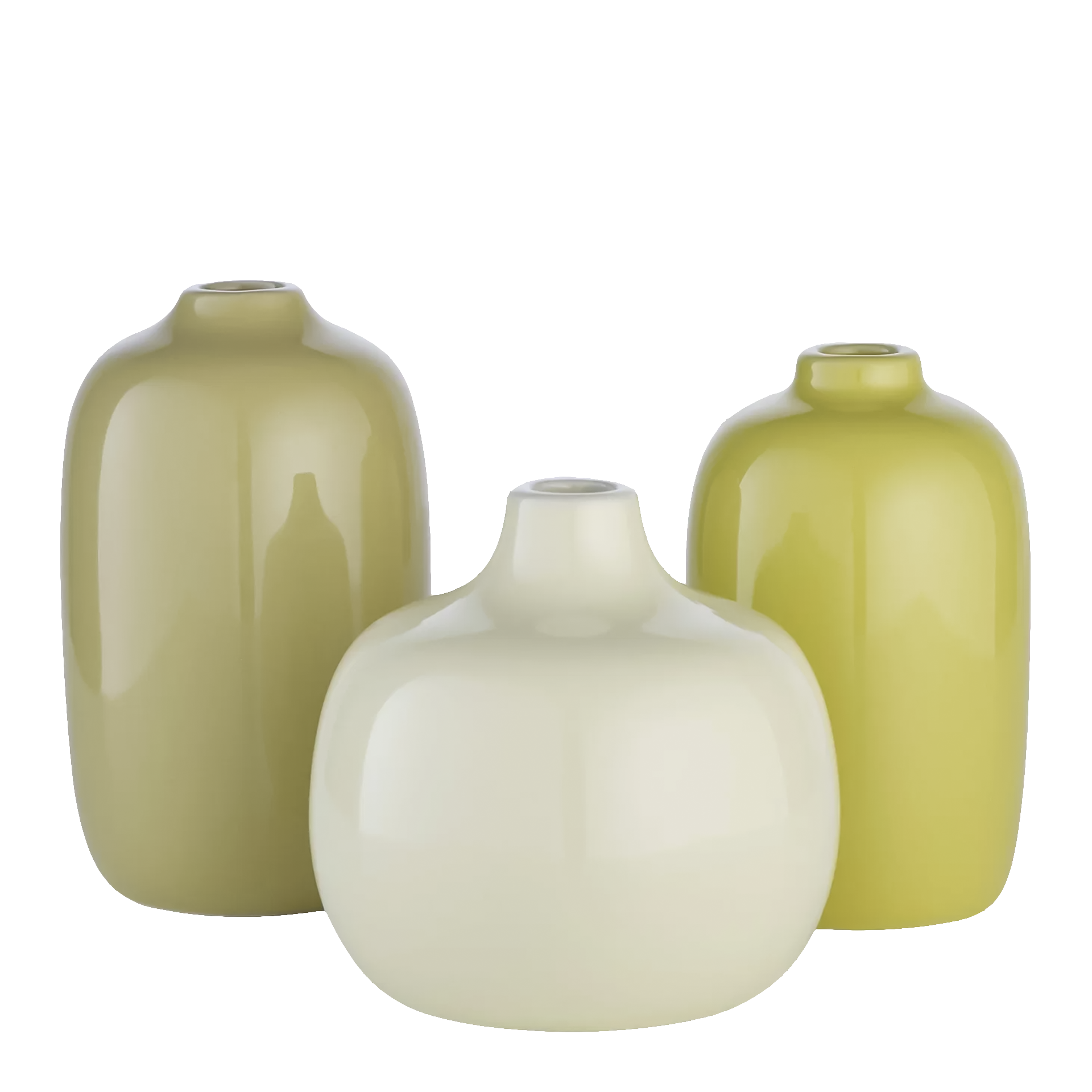 Vase Yellow Set of 3