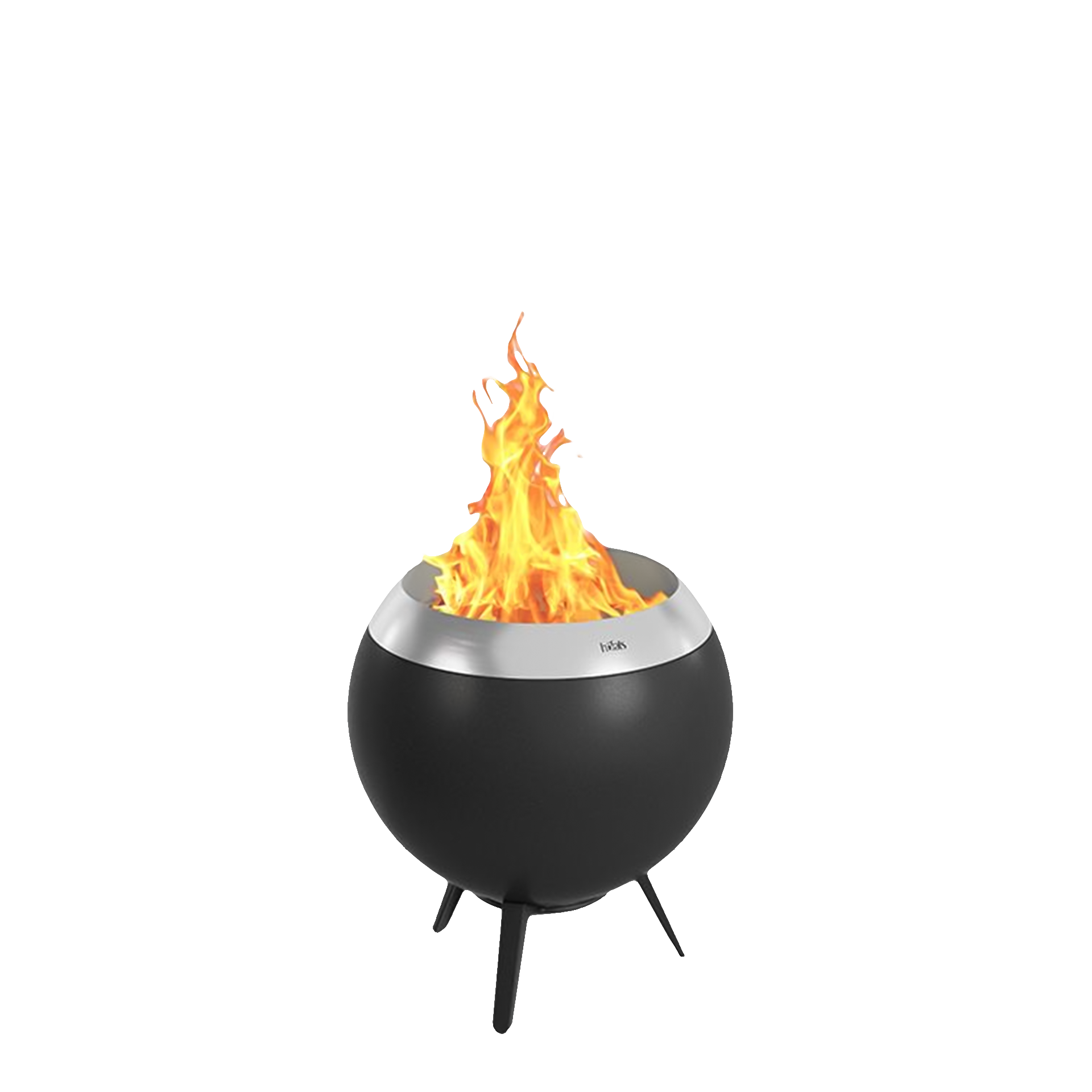 Fire basket 45 with low foot silver, Feuerstelle, Gasfeuerkorb, Outdoor, Stahl, Rund