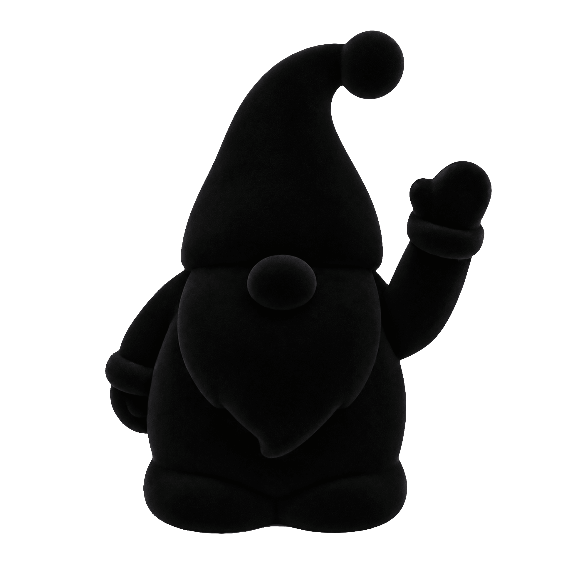 Winke-Wichtel Samt Schwarz 16,5 cm