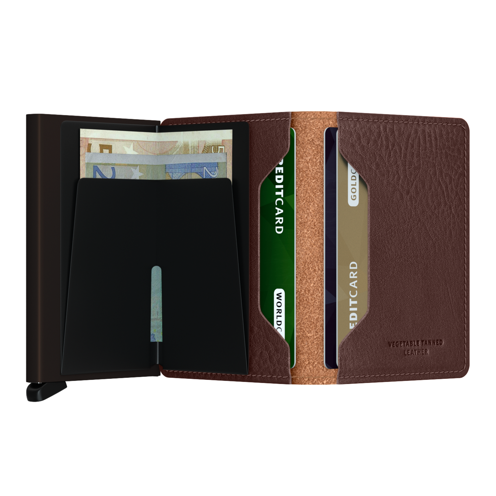 Secrid Slimwallet  Veg Espresso/Braun, Geldbörse, Portemonnaie, Leder, Kartenfach, Geldscheinfach