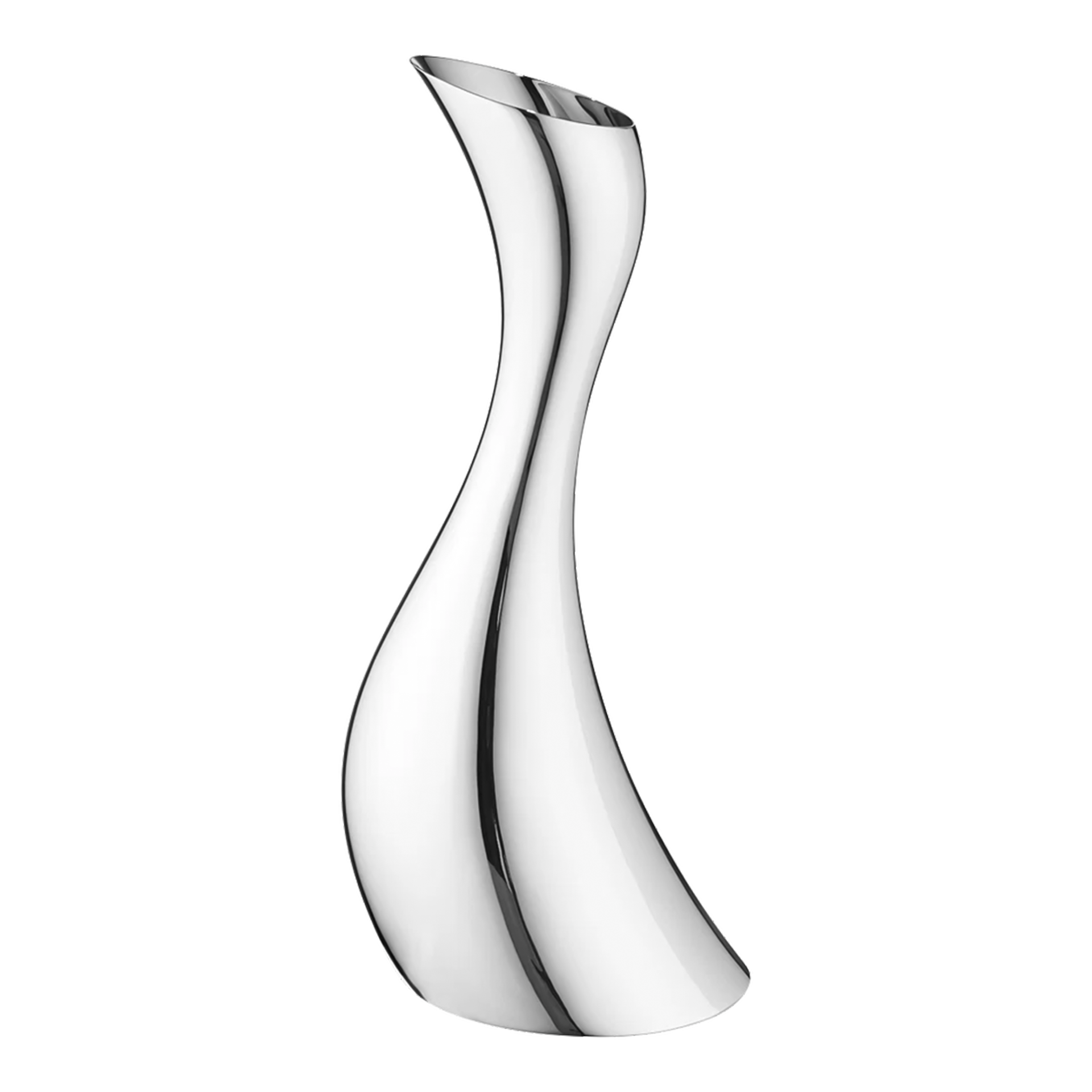 Carafe 1.20 l Stainless Steel, Skulptur, gebogene Vase, metallisch, silber, moderne Kunst