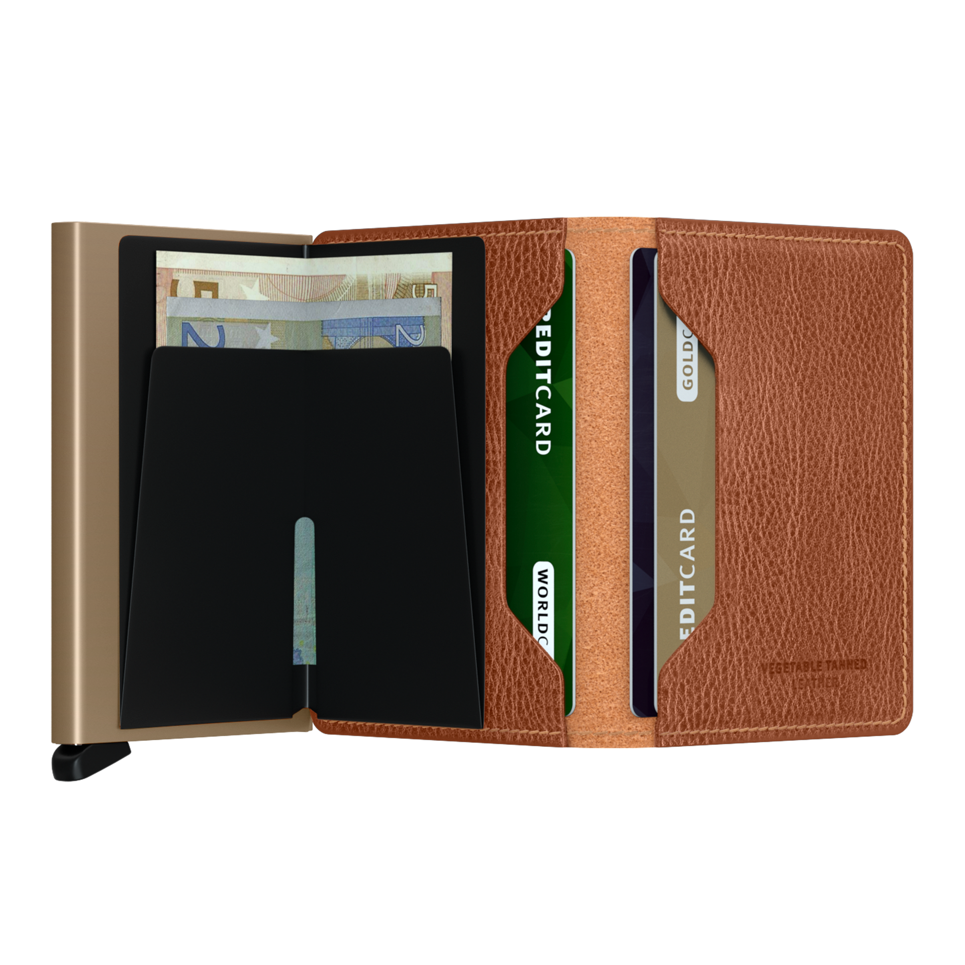 Secird Slimwallet Veg Karamell/Sand, wallet, cardholder, leder, braun, geld