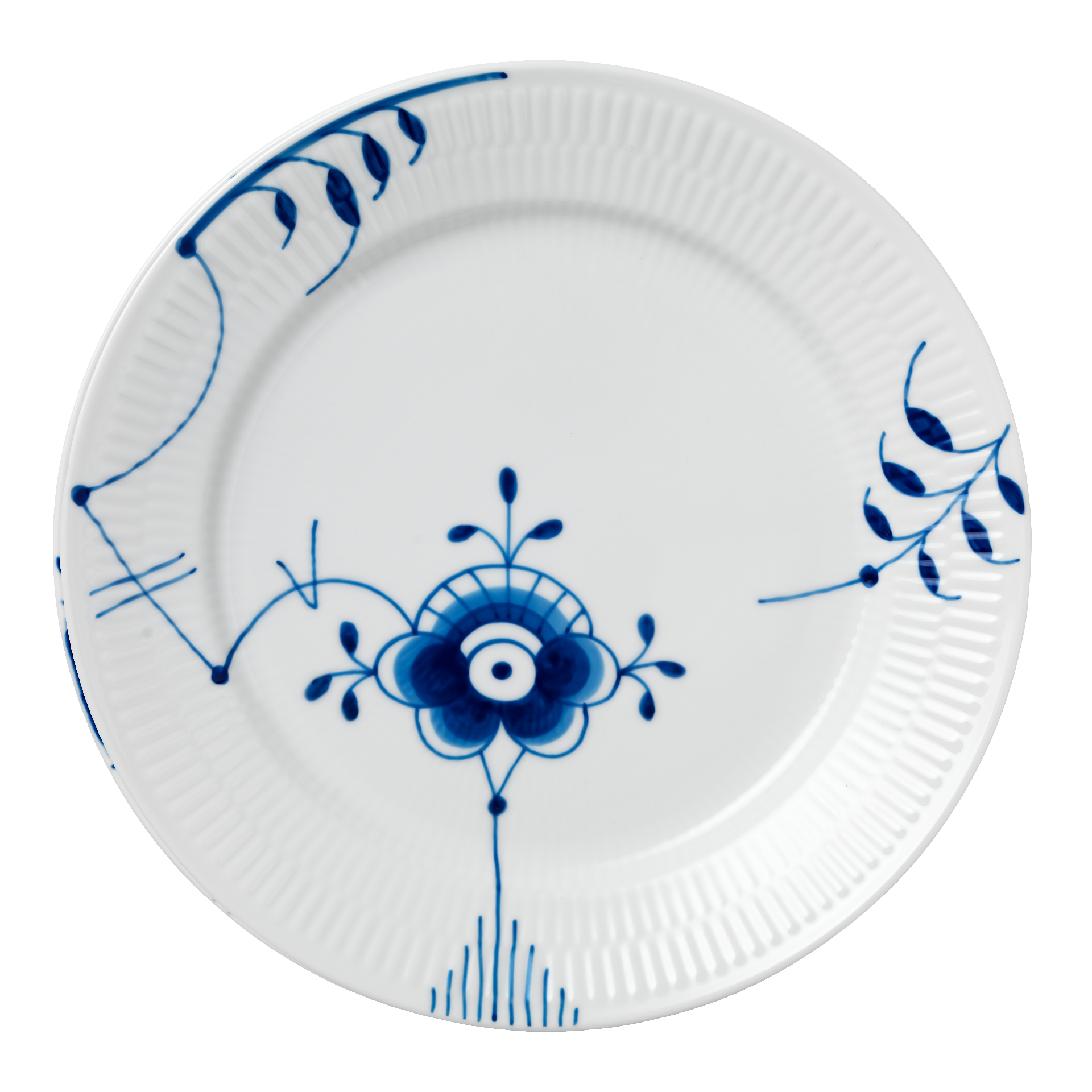 Royal Copenhagen Speiseteller Mega Gerippt Blau 27 cm Dekor 6