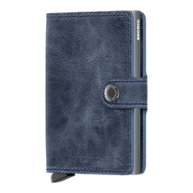 Secrid, Vintage, Wallet, Herren Geldbörse, Geldbeutel, Leder, Blau, Kartenfach