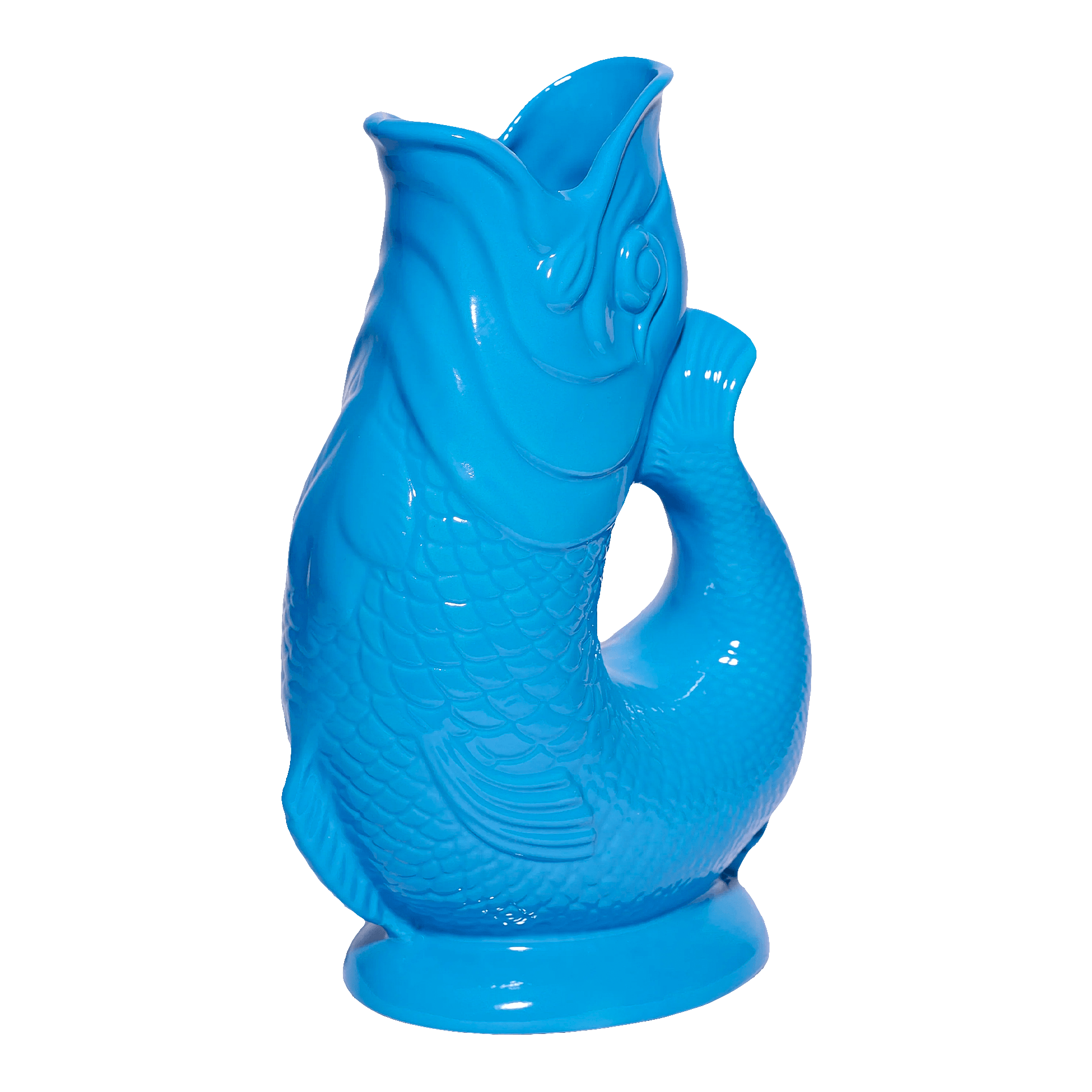Gluckigluck, Glossy Collection, Jug turquoise XL 1.20 l, Karpfen-Form, Blau, Deko-Statue, Kunststoff, Figur