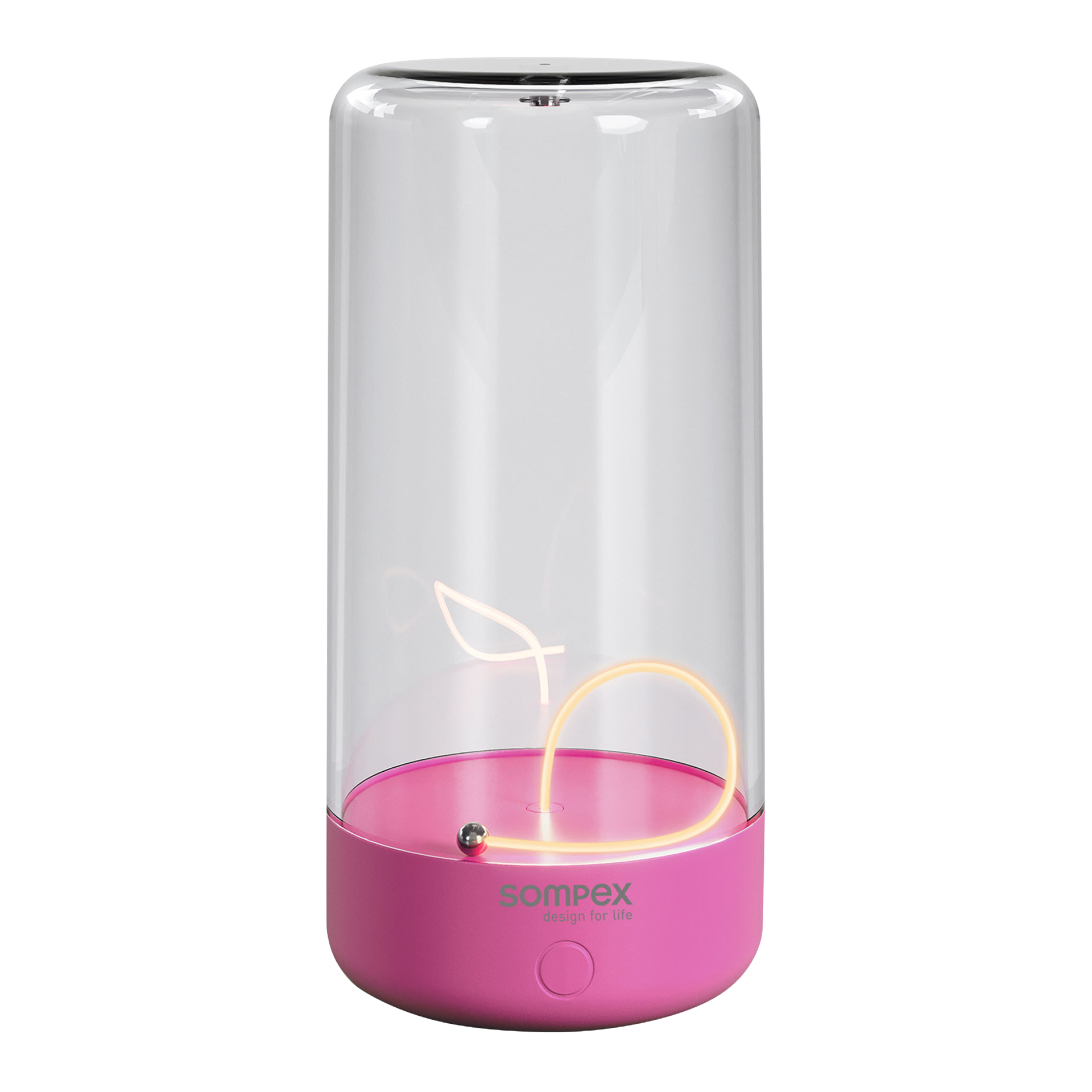 Rechargeable LED table lamp dimmable neon pink, Lampe, Tabilampen, Glaskuppel, Pinkfarbener Sockel, Neon-Kabel