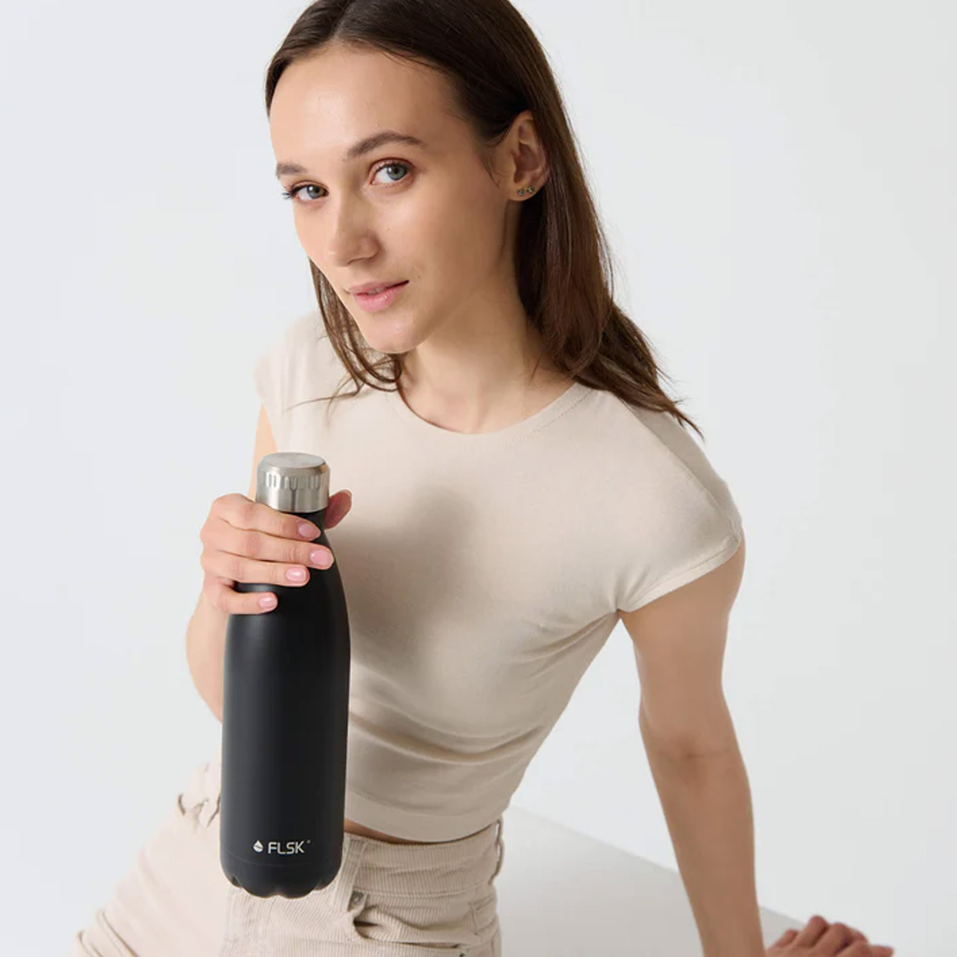 FLSK Trinkflasche Schwarz 0,75 l