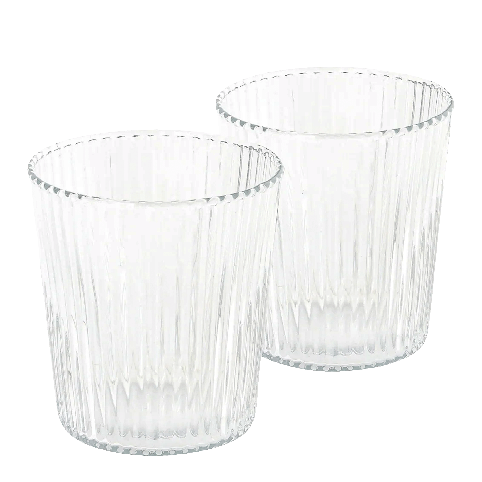 Water Glasses White Haven 0.18 l Set of 6, Gläser, Wassergläser, Kristallglas, geriffelt, 2er-Set