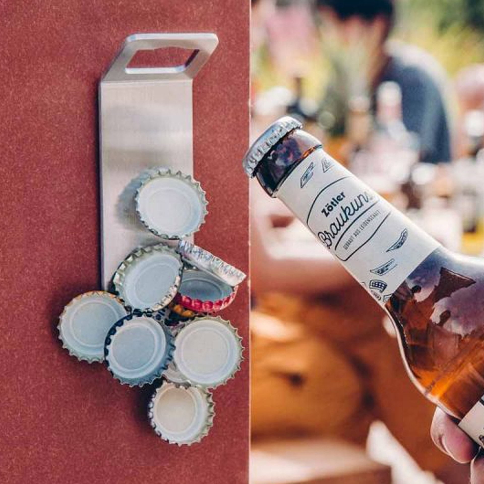Magnet Bottle Opener Silver, bier, flasche, flaschenöffner, kronenkapsel, kappen