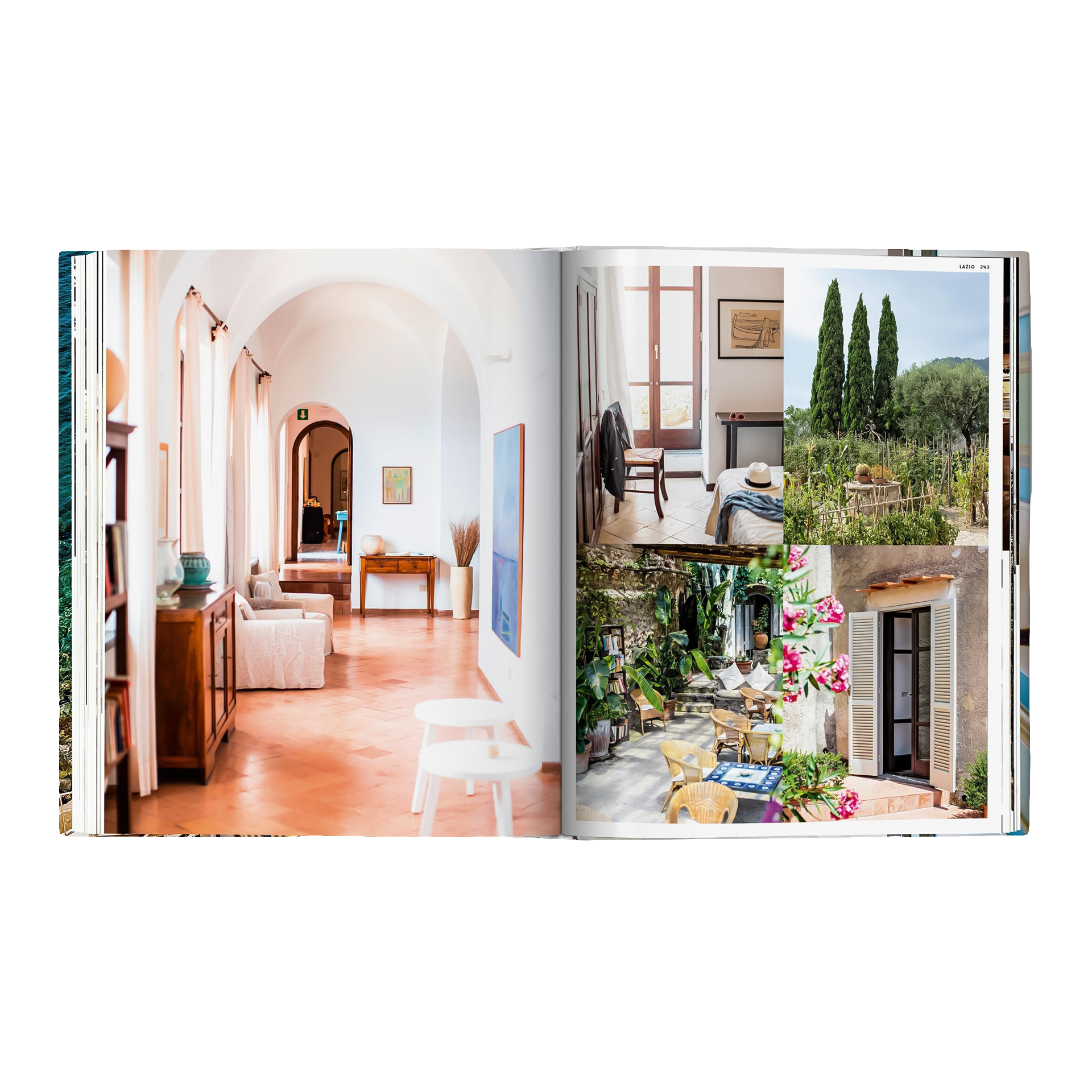 Coffee Table Book Great Escapes Italy, interior, Wohnzimmer, Bogen, weiße Wände, Bodenbelag