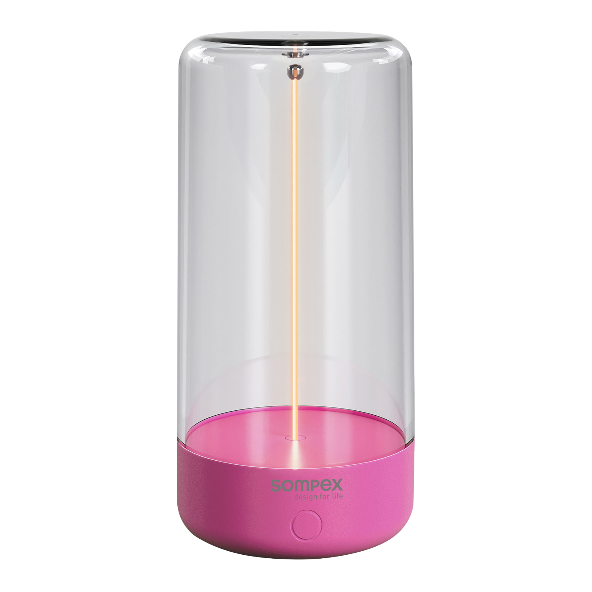 Rechargeable LED table lamp dimmable neon pink, Tischleuchte, LED-Lampe, Glaszylinder, Pink, Basisplatte