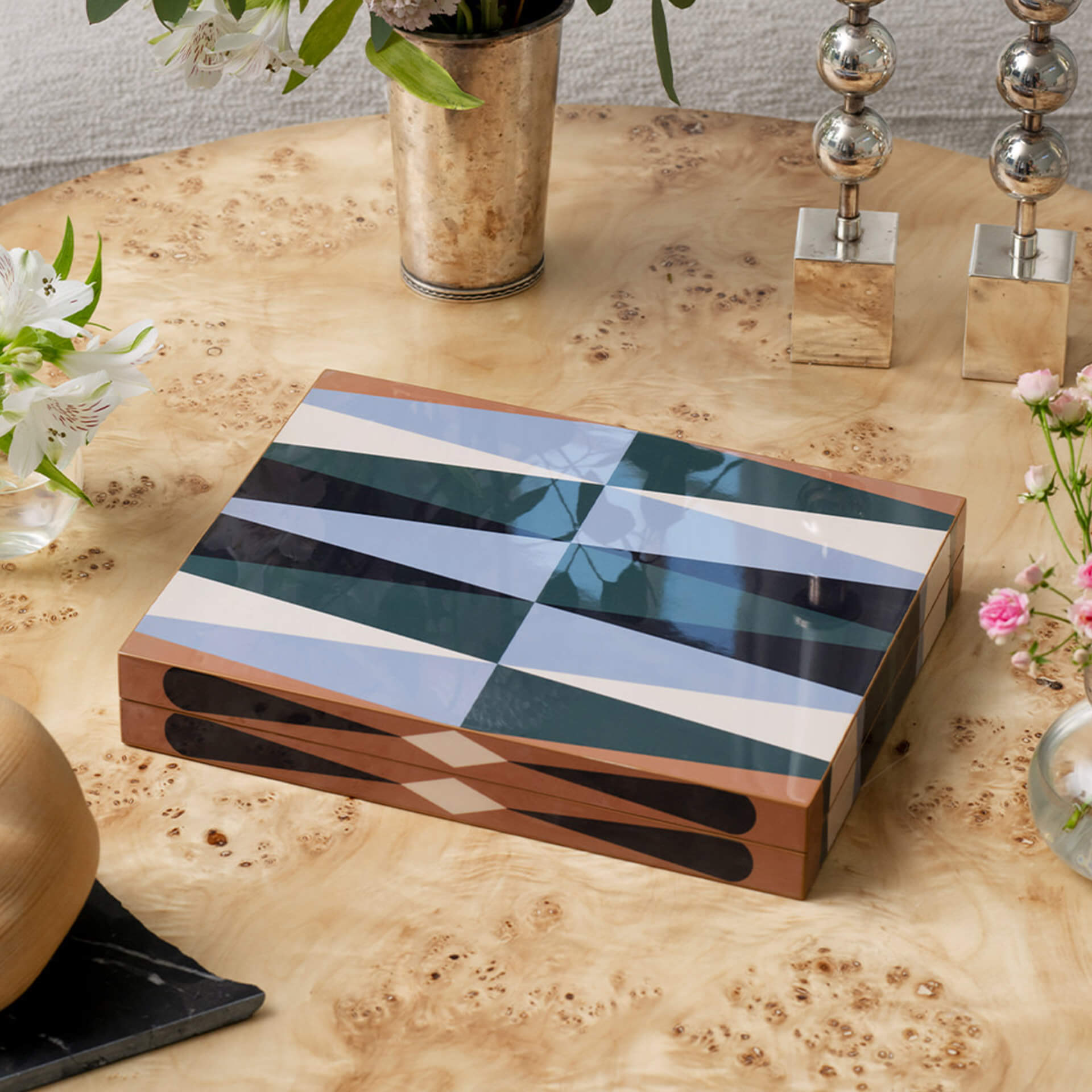 Backgammon Lackiert Braun