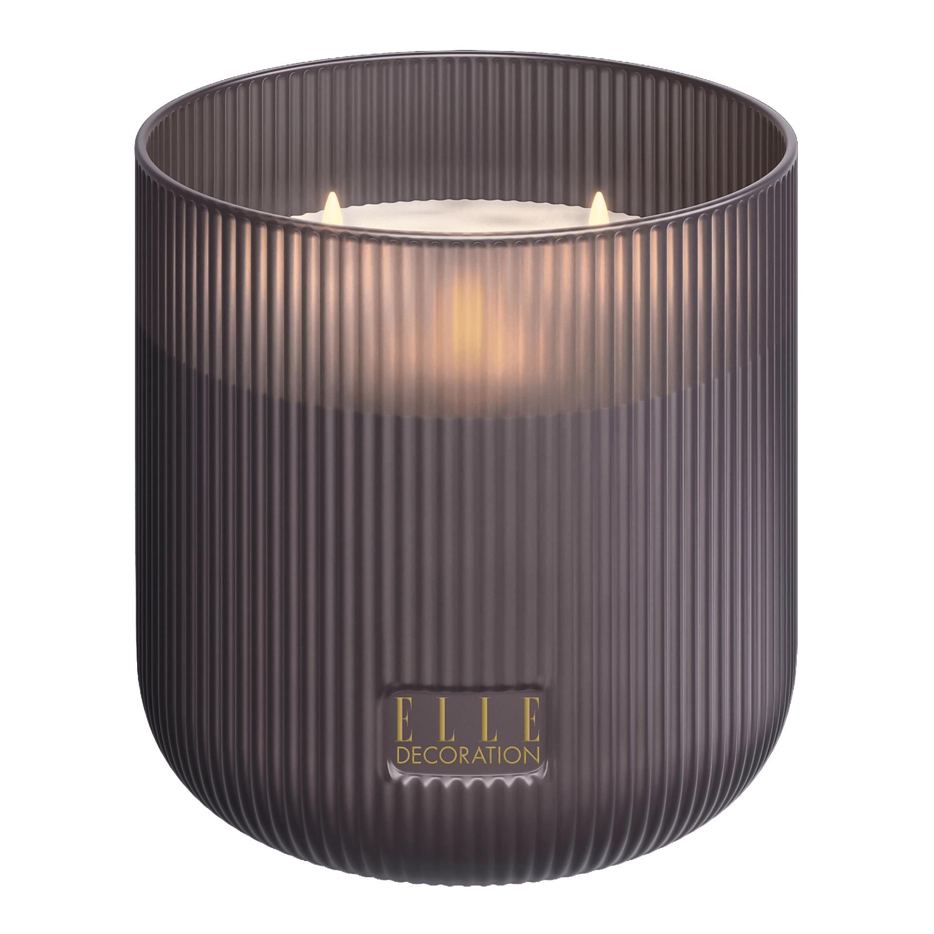 ELLE DECORATION LED Kerze BELLEVILLE 3-flammig taupe