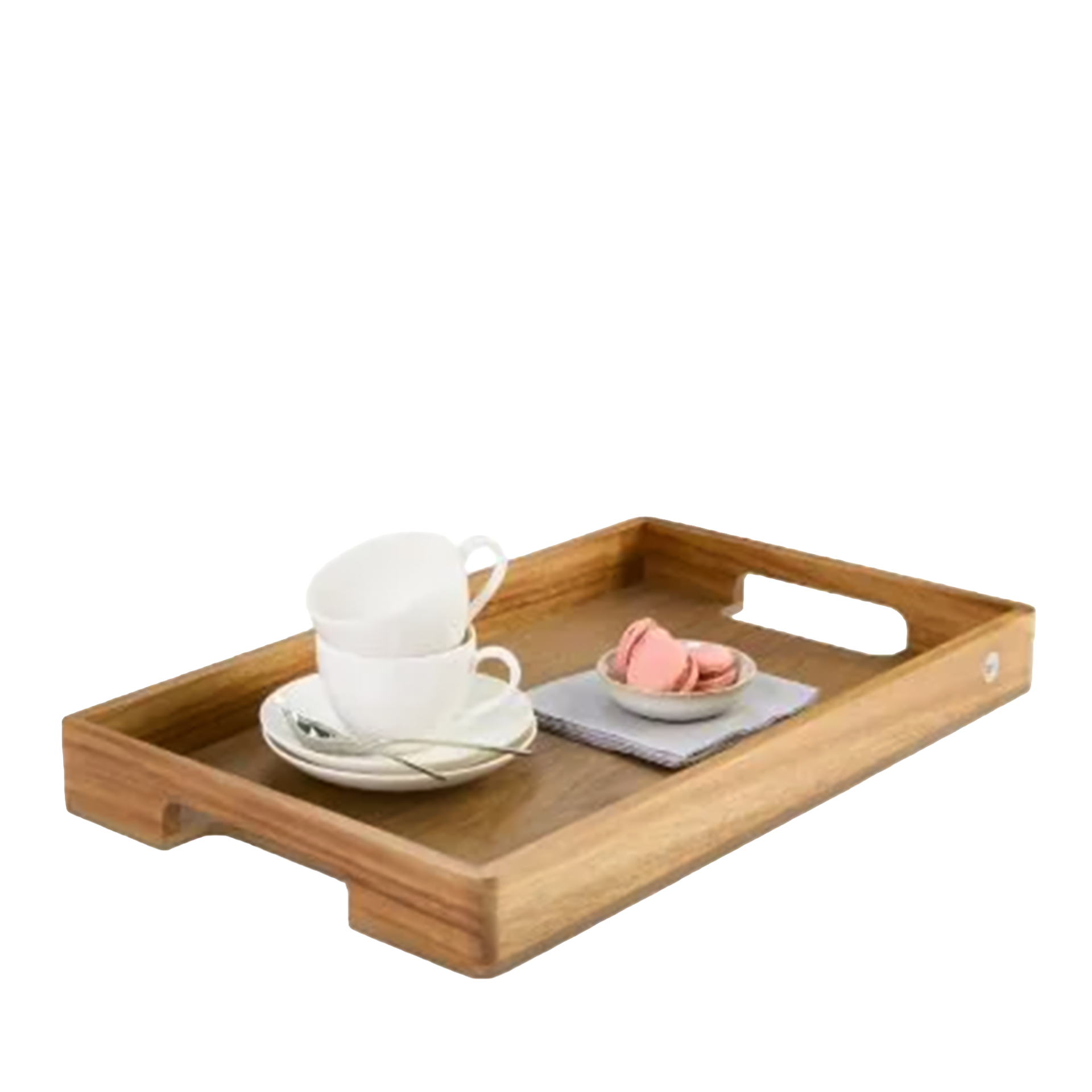 Serving Tray Rectangular 50x30 cm, Holztablett, Servierbrett, Kaffeetafel, Tee-Set, Untersetzer