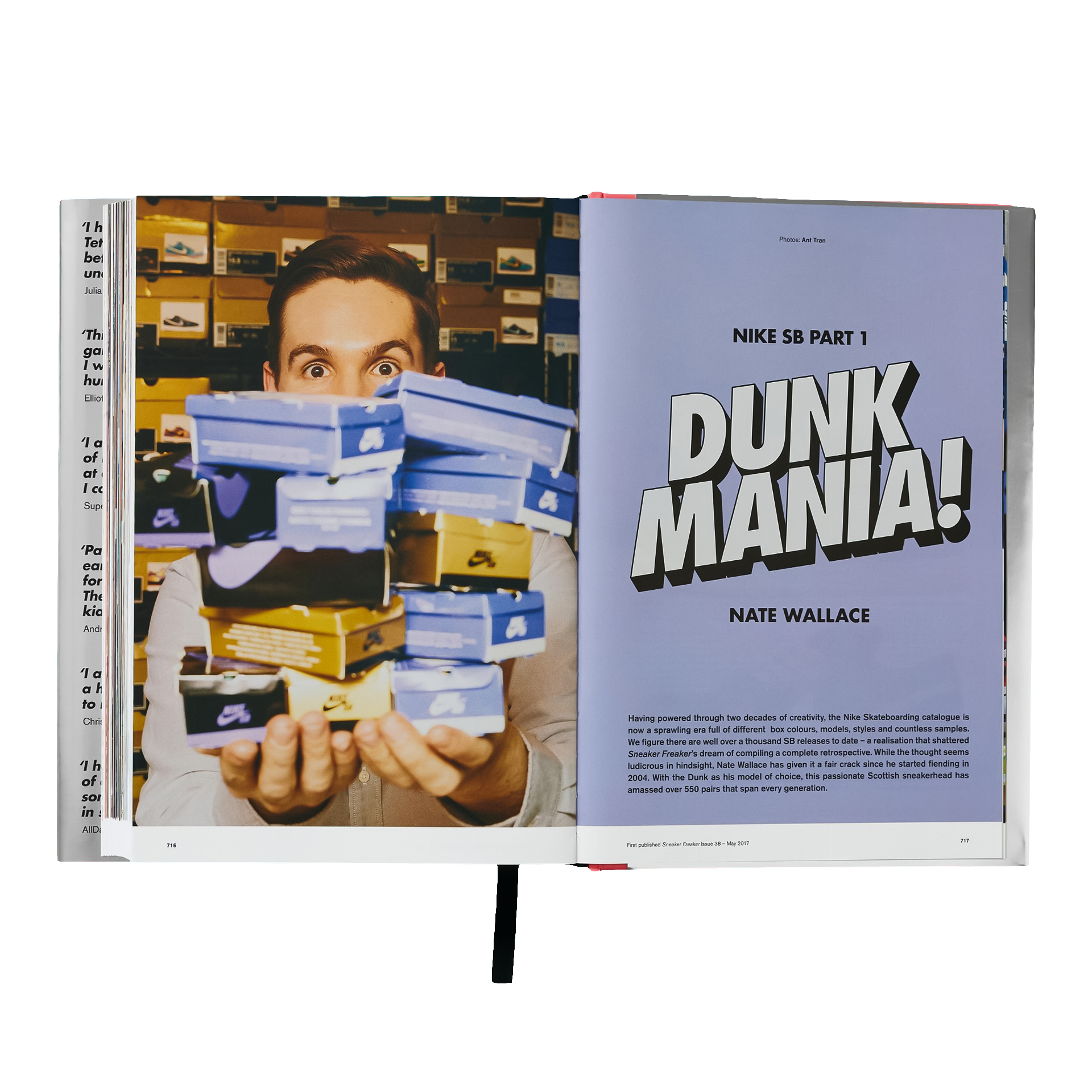Coffee Table Book Sneaker Freaker. World's Greatest Sneaker Collectors, Sneakerbox, Schuhkarton, Mächtige Schuhstapel, Nike SB, Modeseiten