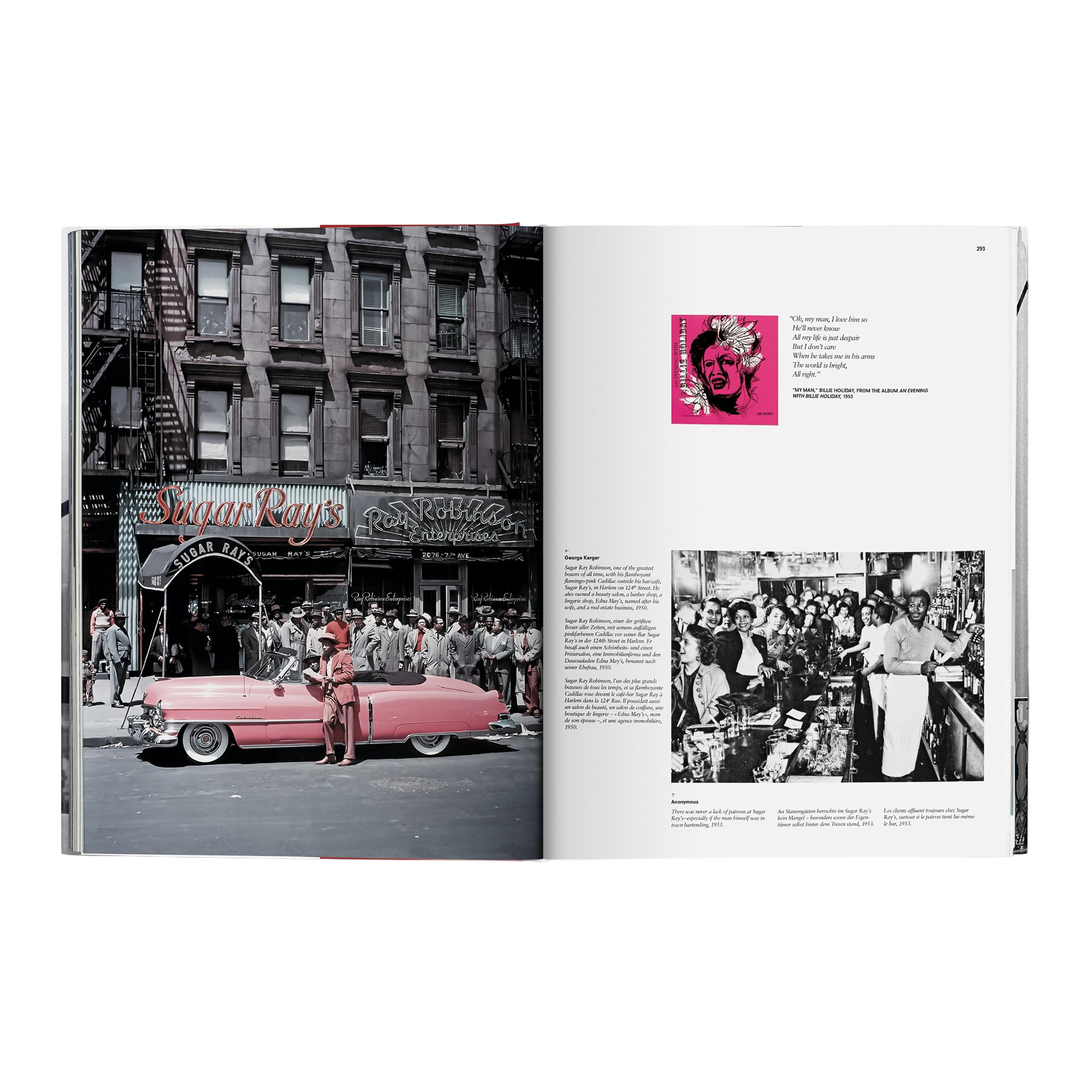 Coffee Table Book New York, Vintage car, Pink car, Straßenszene, Zeitungsbeilage, Fotobuch-Layout